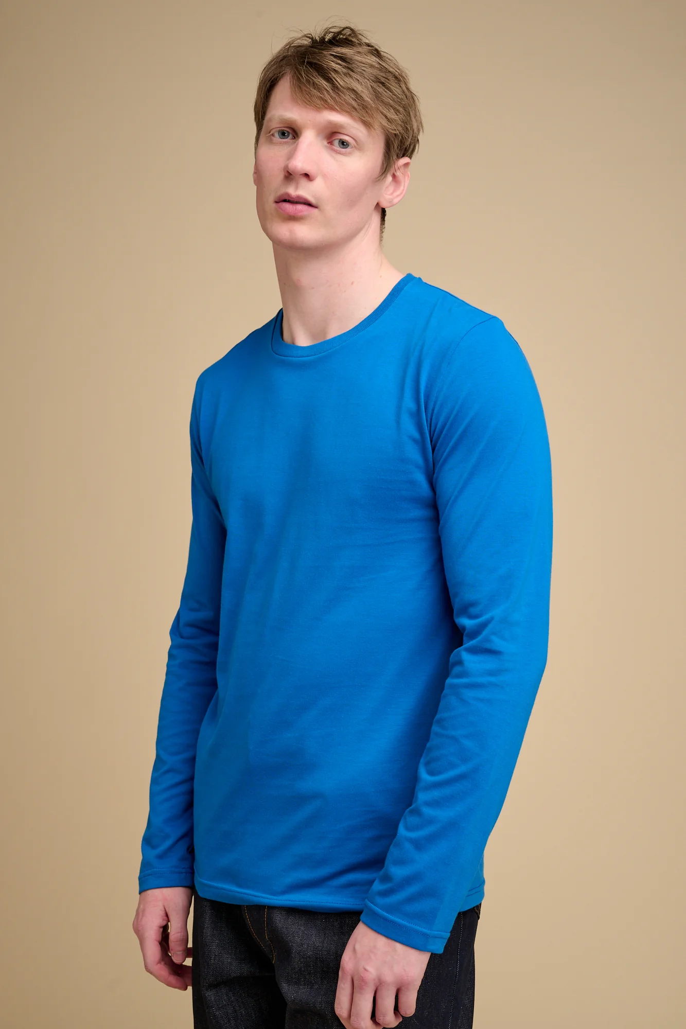 Men's Long Sleeve Plastic Free T Shirt- Cobalt - Image 4