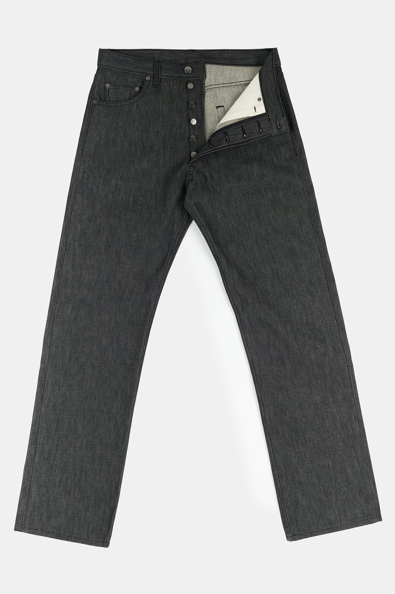 Men's Arran Loose Fit Button Fly Denim Jean - Black - Image 5
