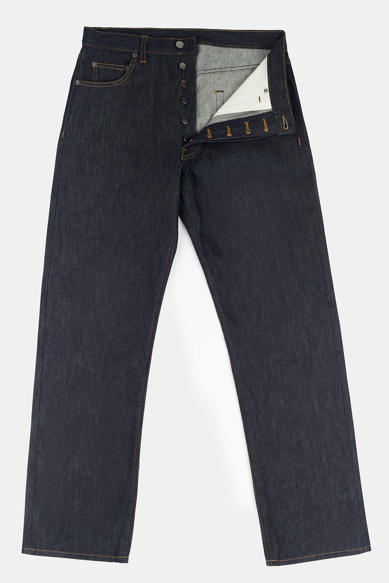 Men's Arran Loose Fit Button Fly Denim Jean - Indigo - Image 5