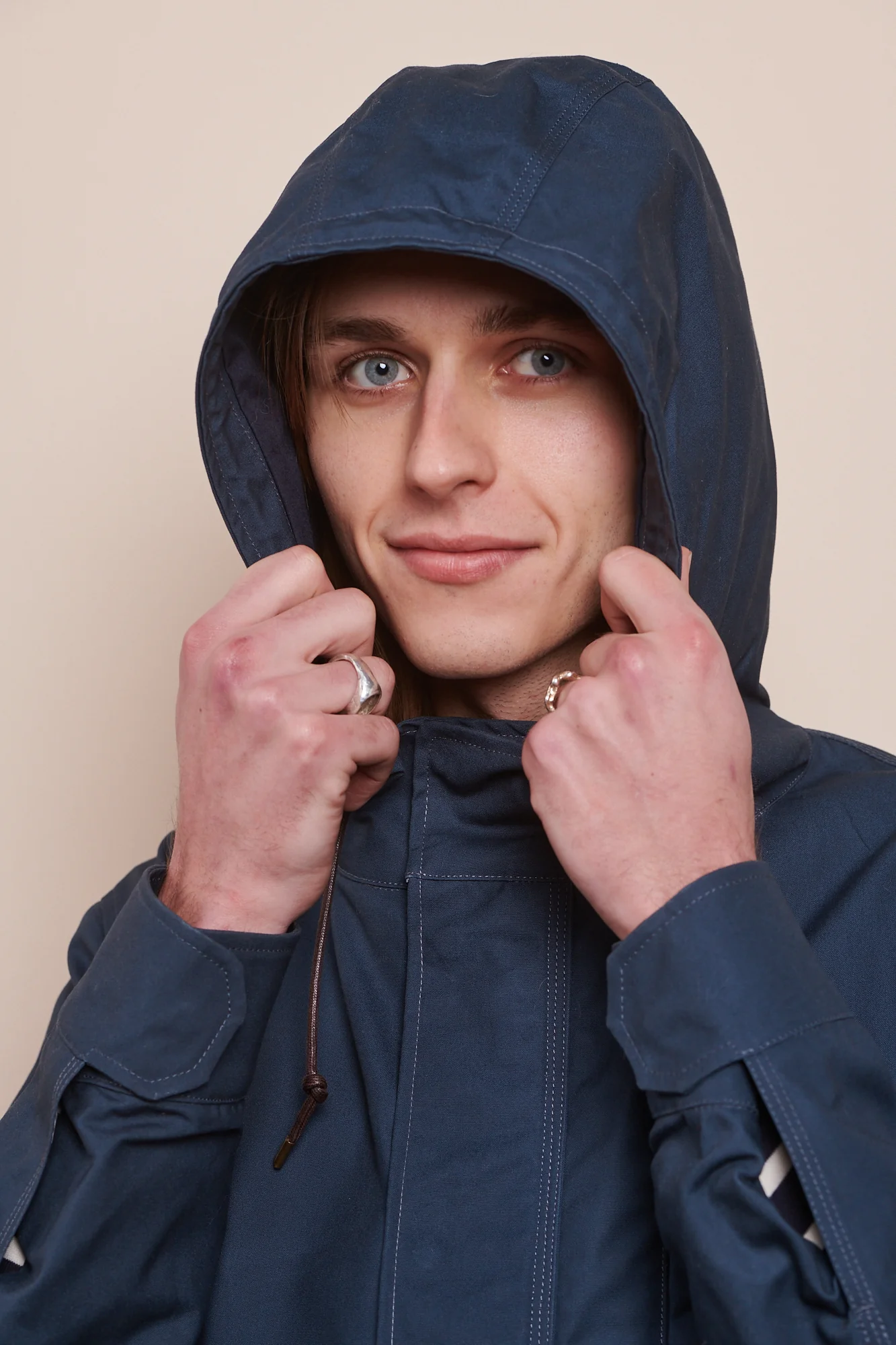 Men's Waxed Mountain Parka - Navy - Image 3