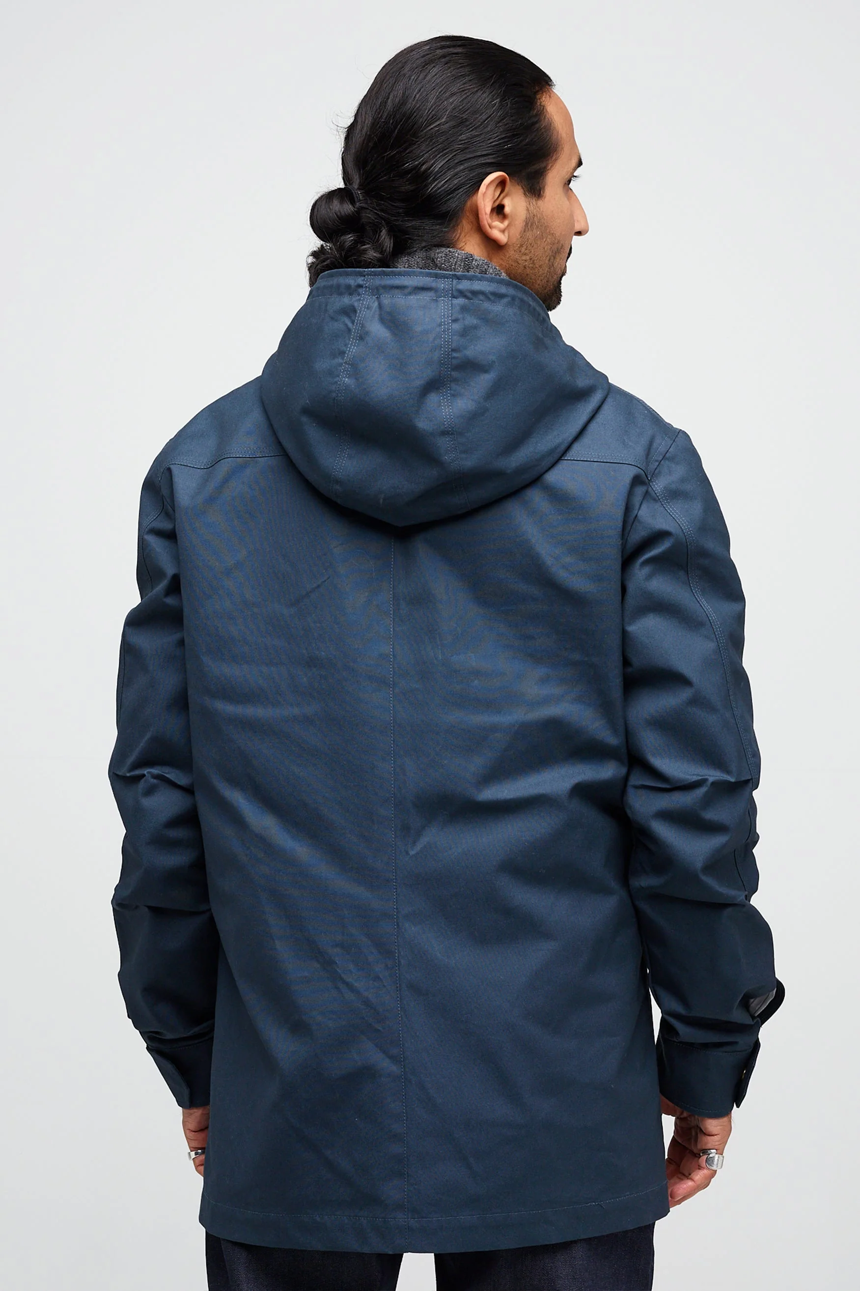 Men's Waxed Mountain Parka - Navy - Image 5