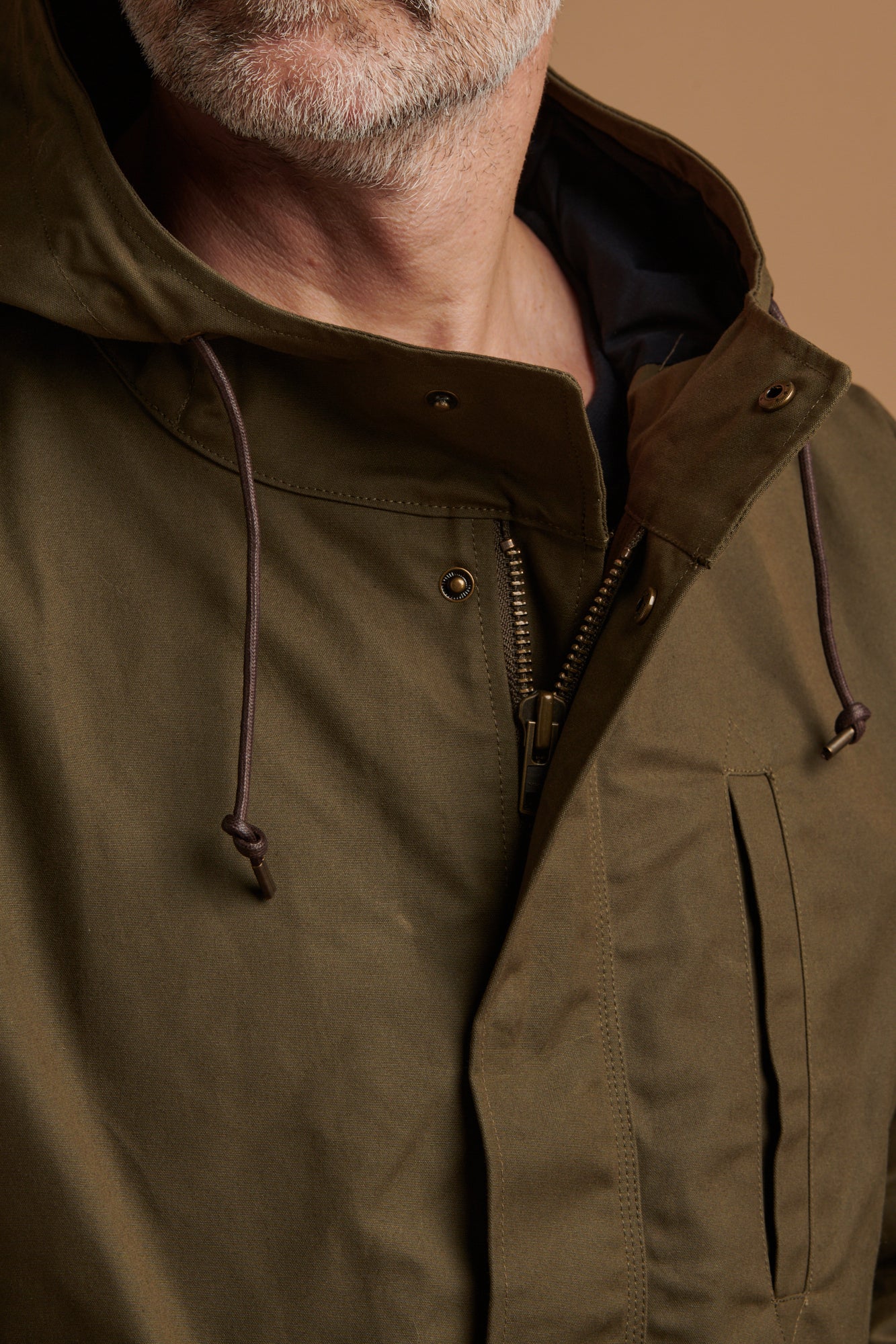 Men's Waxed Mountain Parka - Olive - Image 3