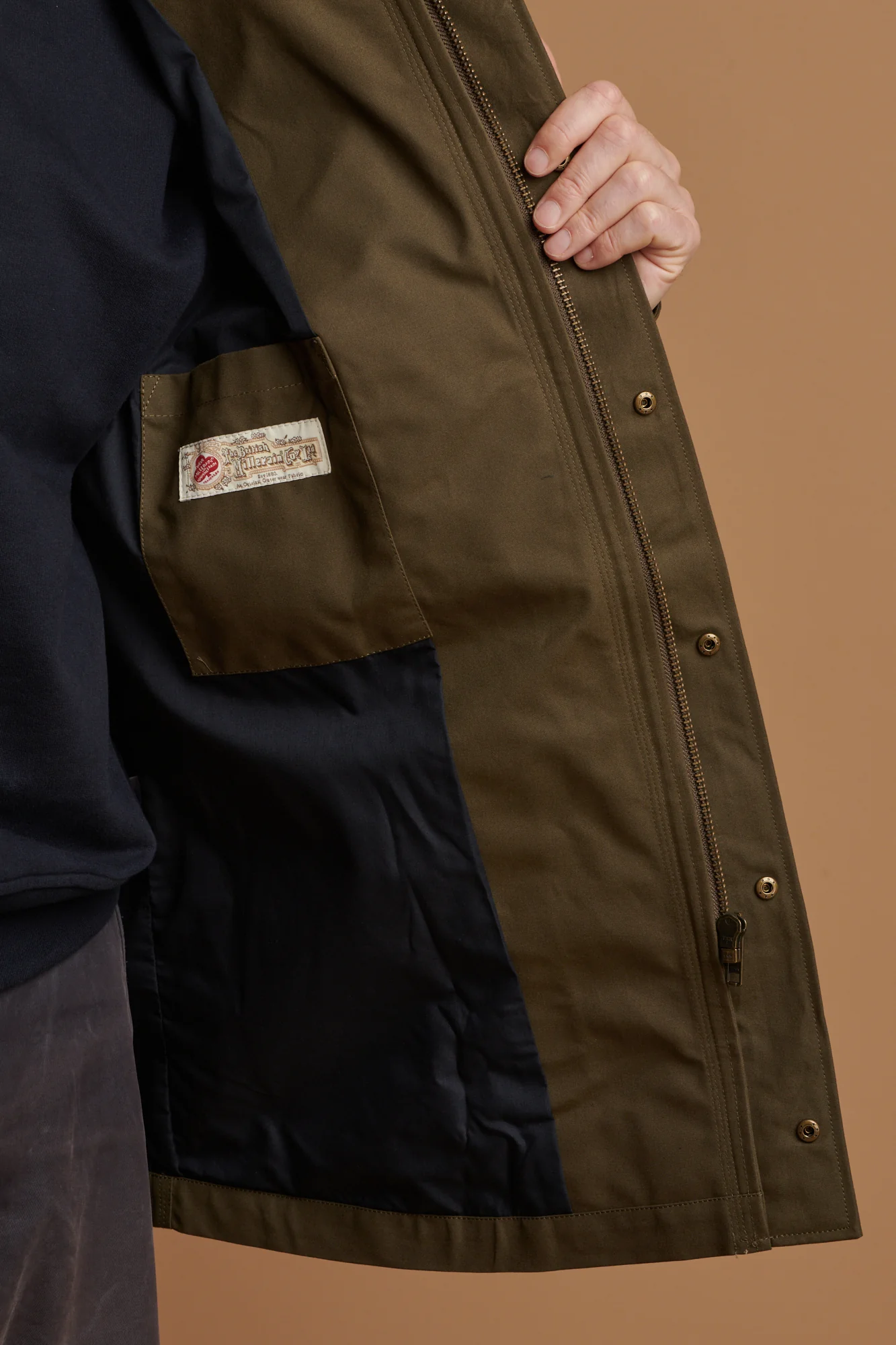 Men's Waxed Mountain Parka - Olive - Image 4