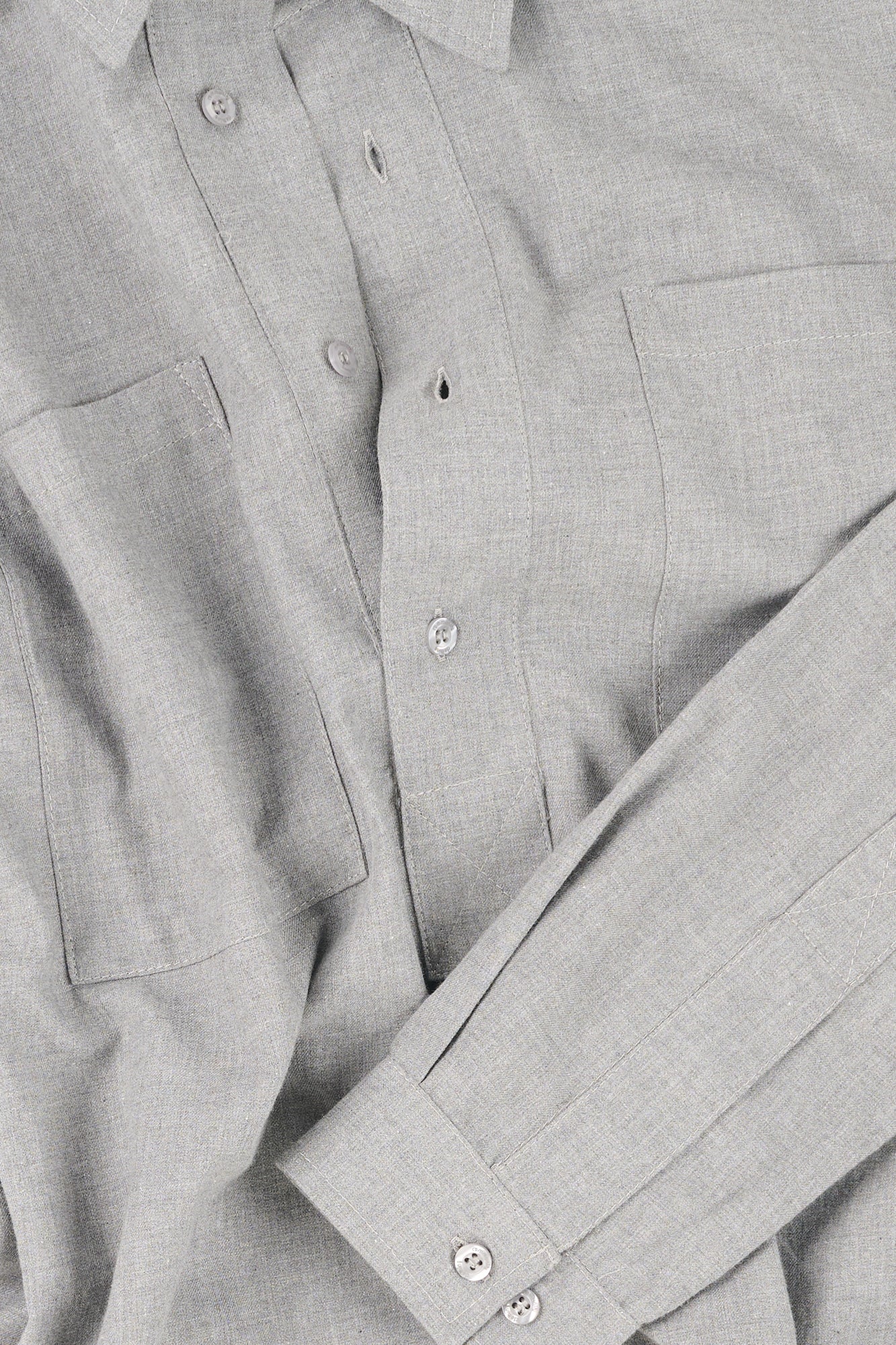 Mens Oli Half Placket Brushed Ctn Shirt - Grey - Image 8