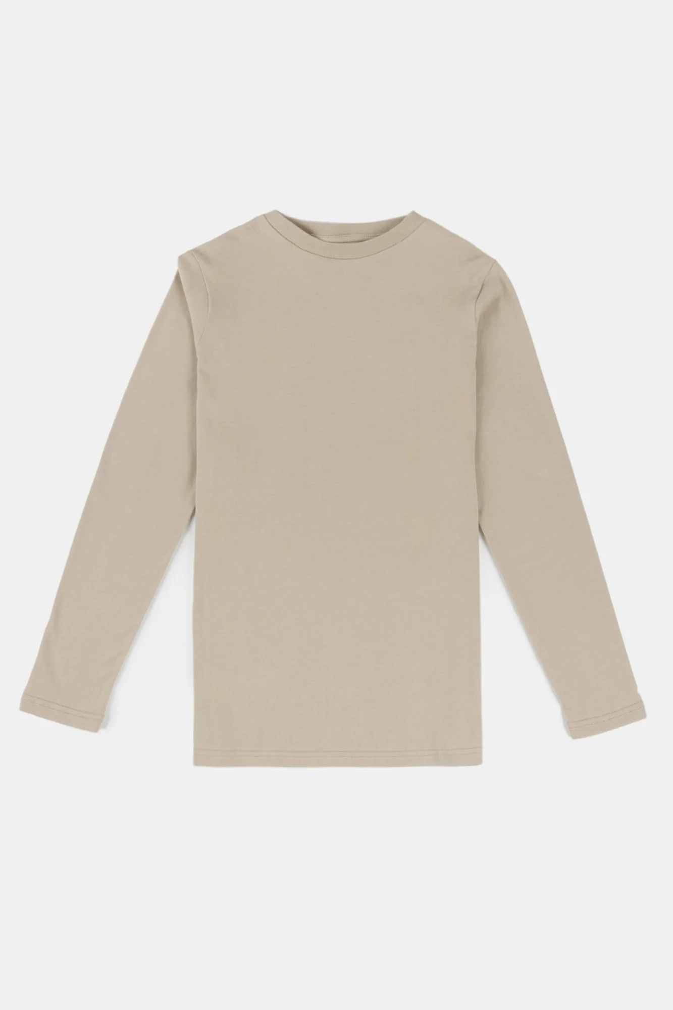 Mens Plastic Free Long Sleeve T Shirt - Stone