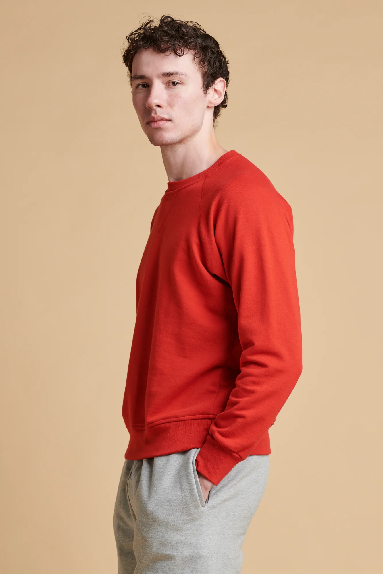 Men's Raglan Sweatshirt - Crimson - Image 3