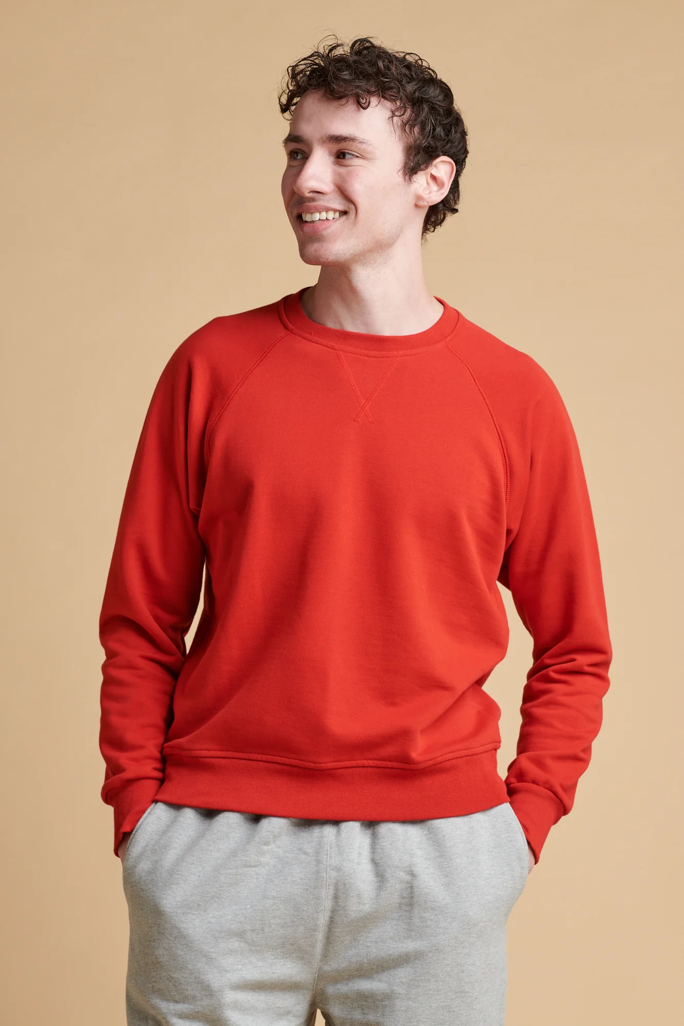 Men's Raglan Sweatshirt - Crimson - Image 4