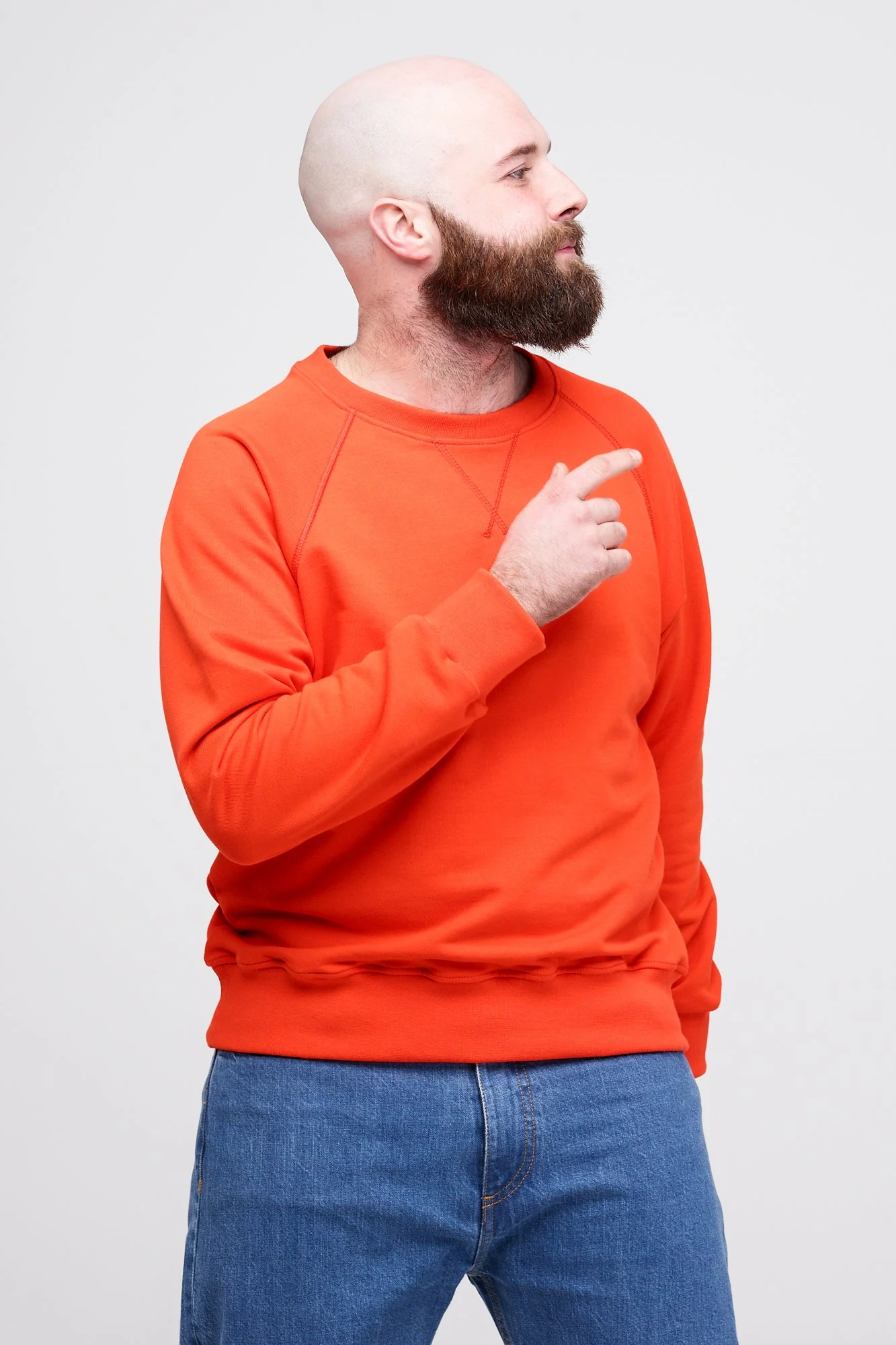 Men's Raglan Sweatshirt - Flame Red - Image 2