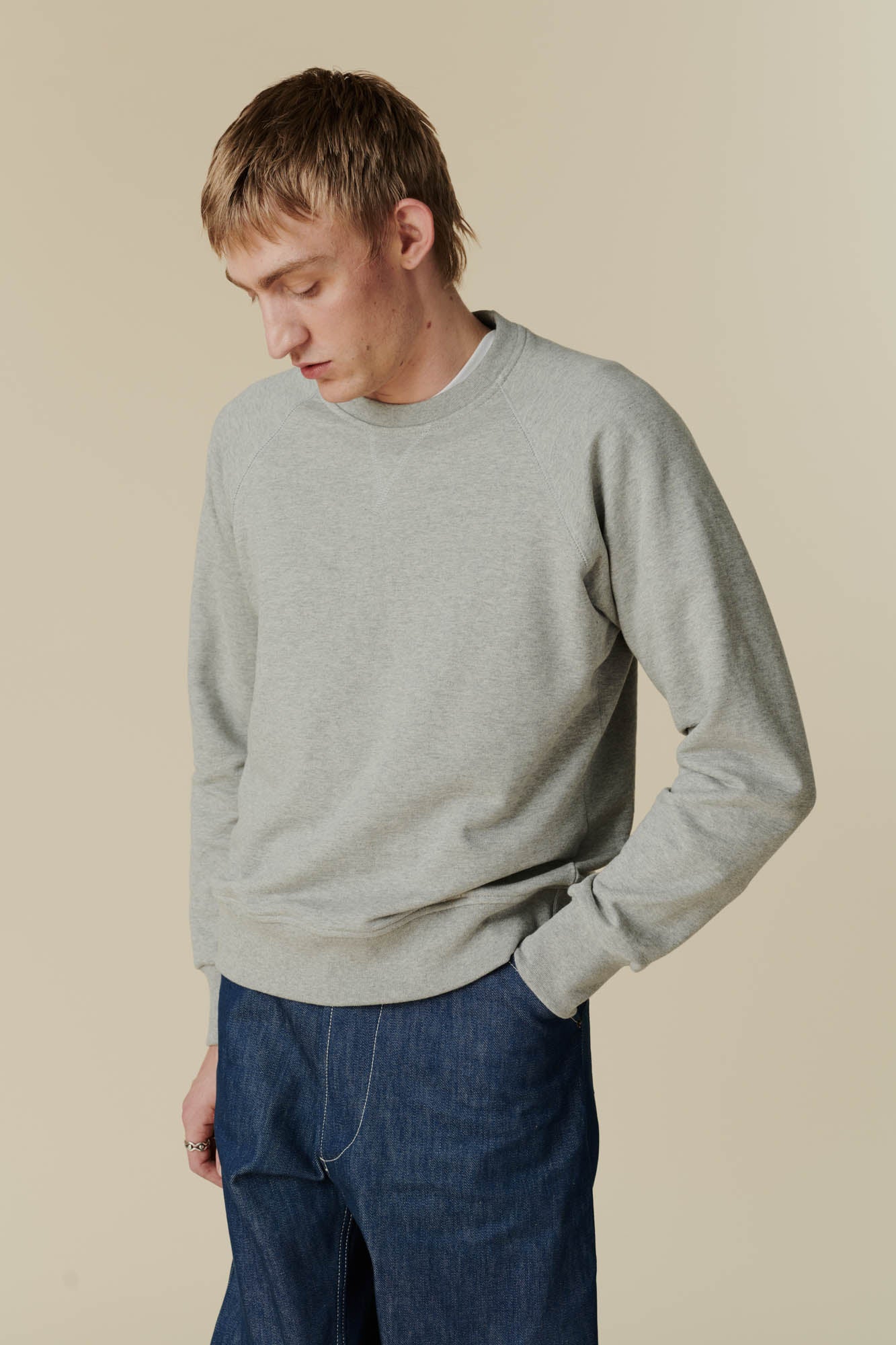 Men's Raglan Sweatshirt - Grey Marl - Image 3