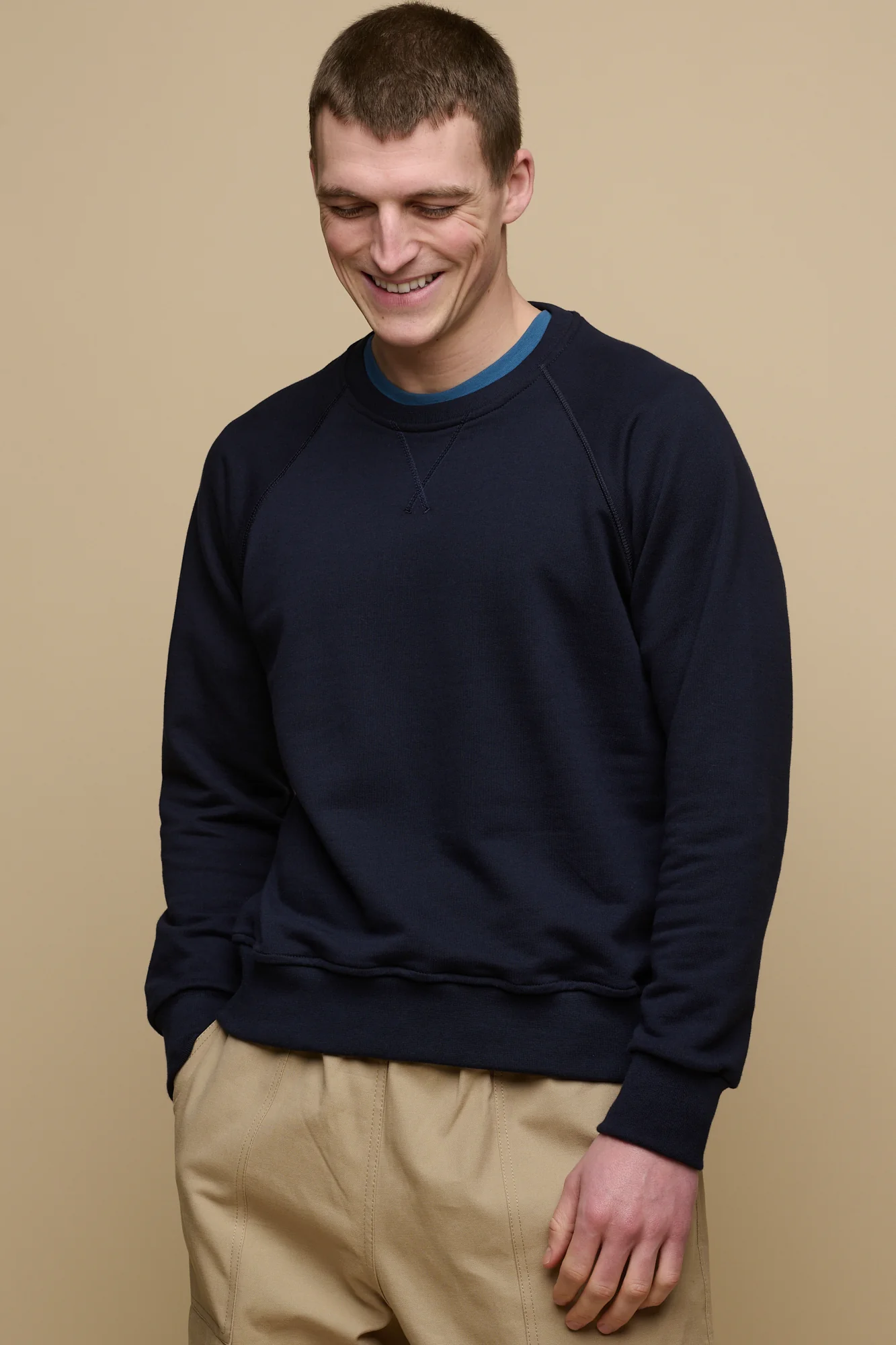 Men's Raglan Sweatshirt - Navy - Image 2