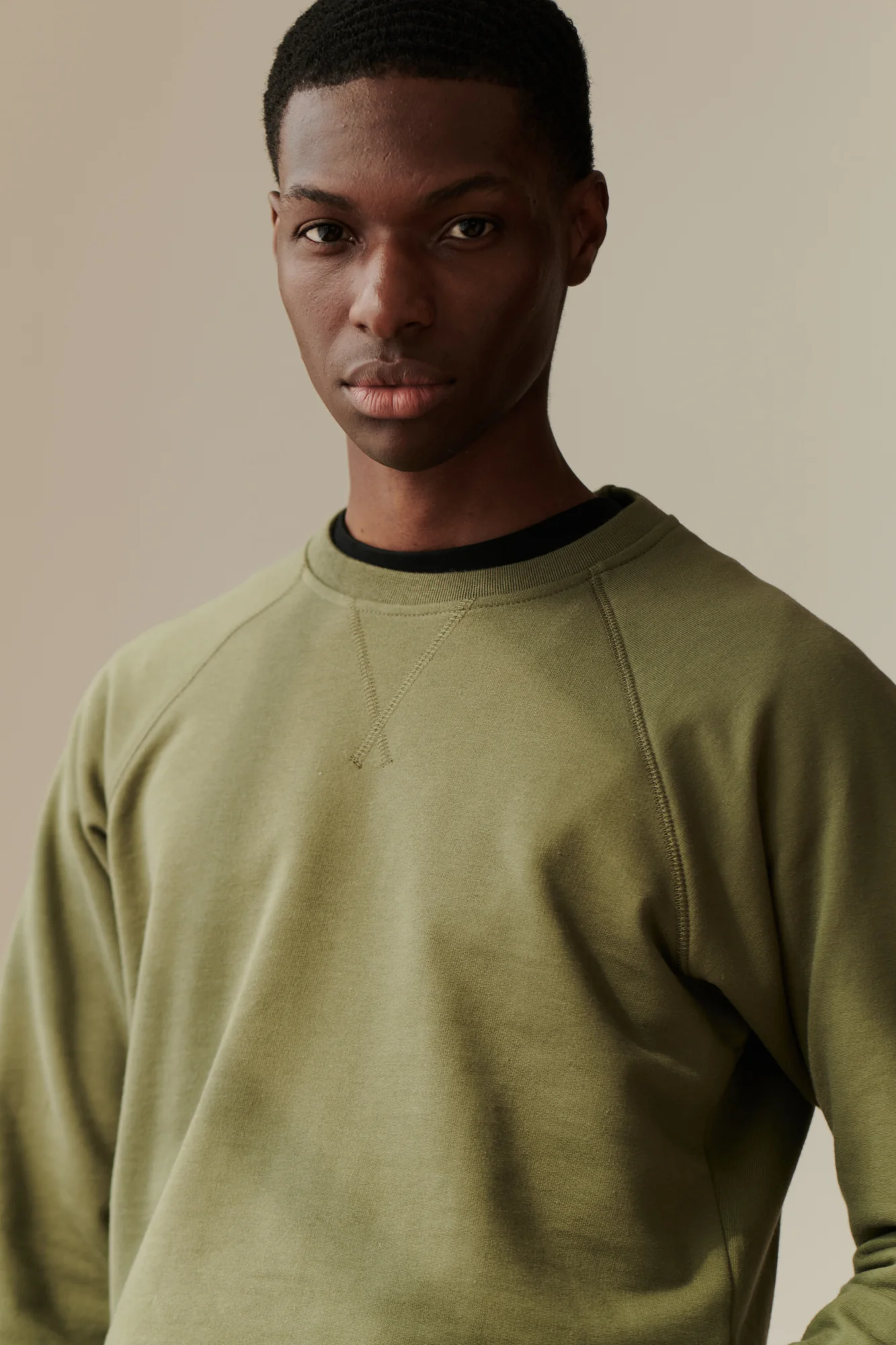Men's Raglan Sweatshirt - Olive - Image 2
