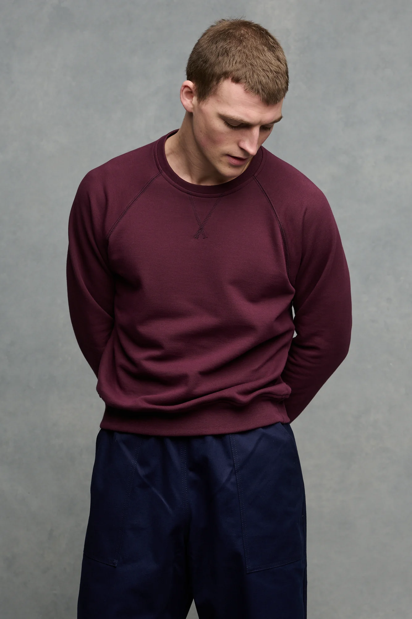 Men's Raglan Sweatshirt - Plum - Image 3