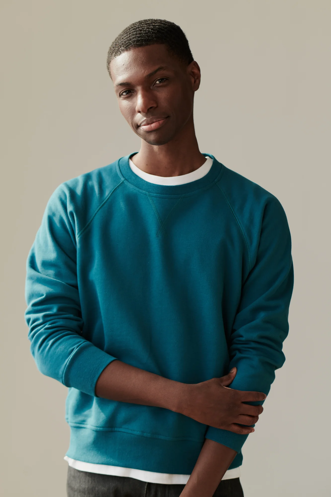 Men's Raglan Sweatshirt - Teal - Image 2