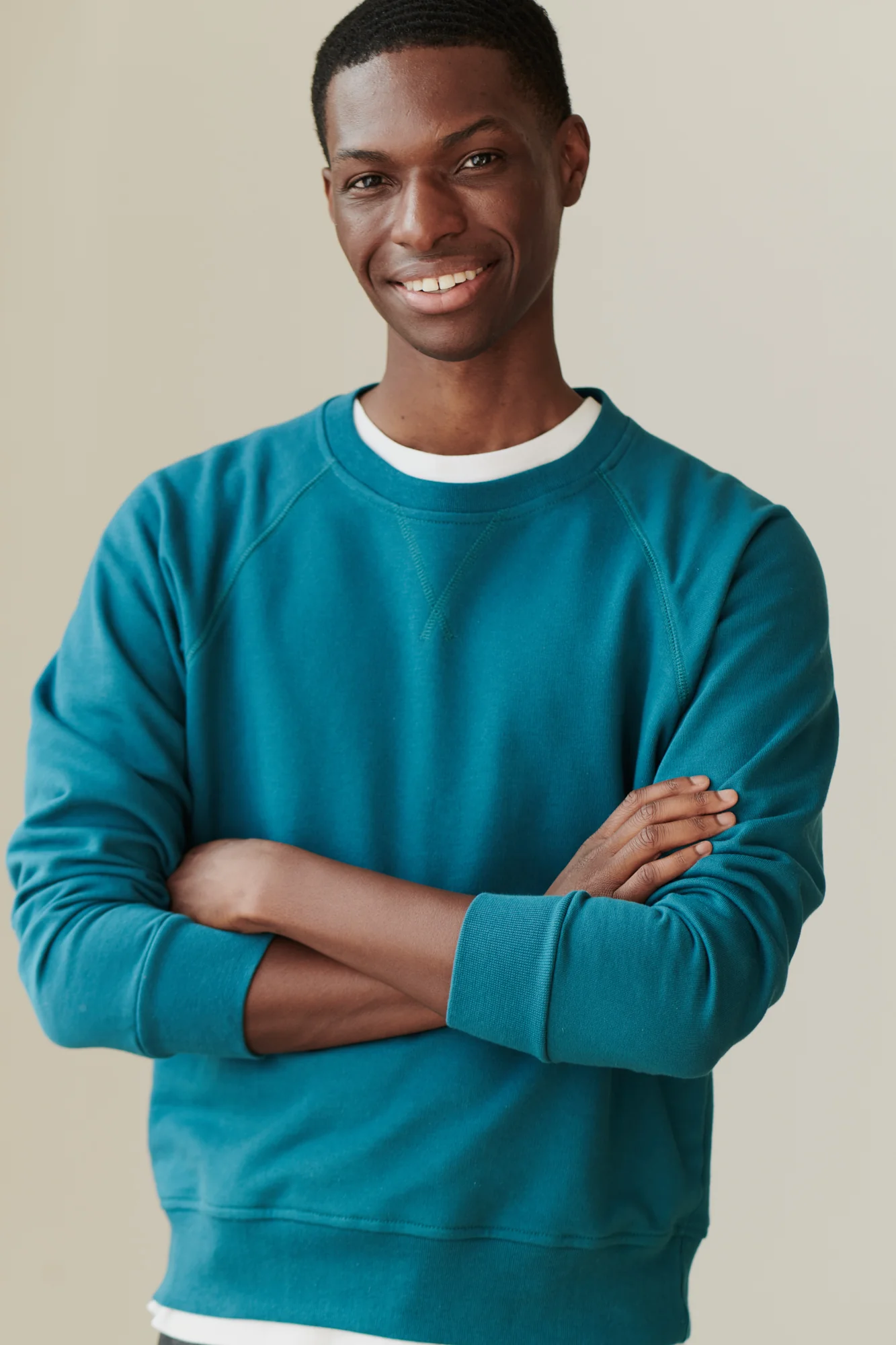 Men's Raglan Sweatshirt - Teal - Image 4