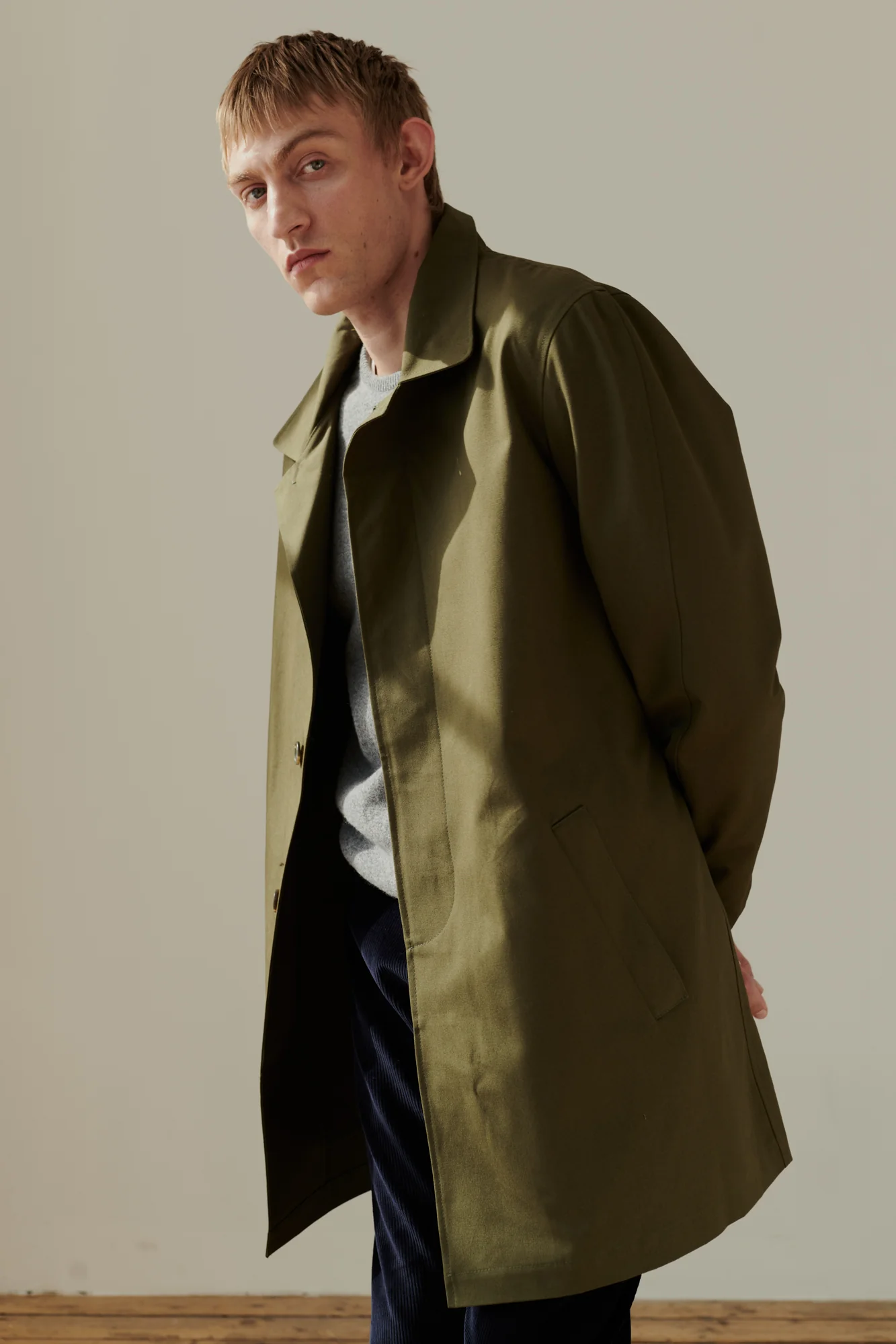 Men's Raincoat - Olive - Image 4