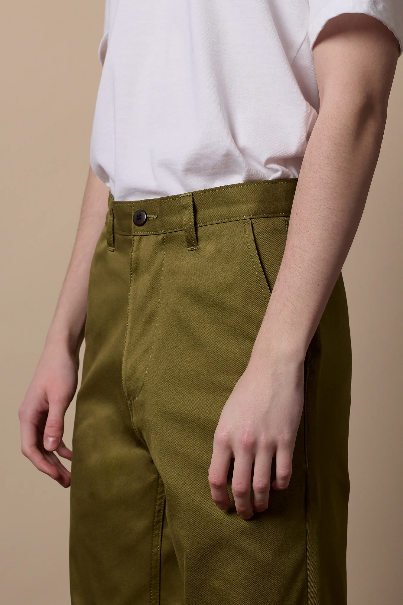 Men's Relaxed Chinos - Moss - Image 3