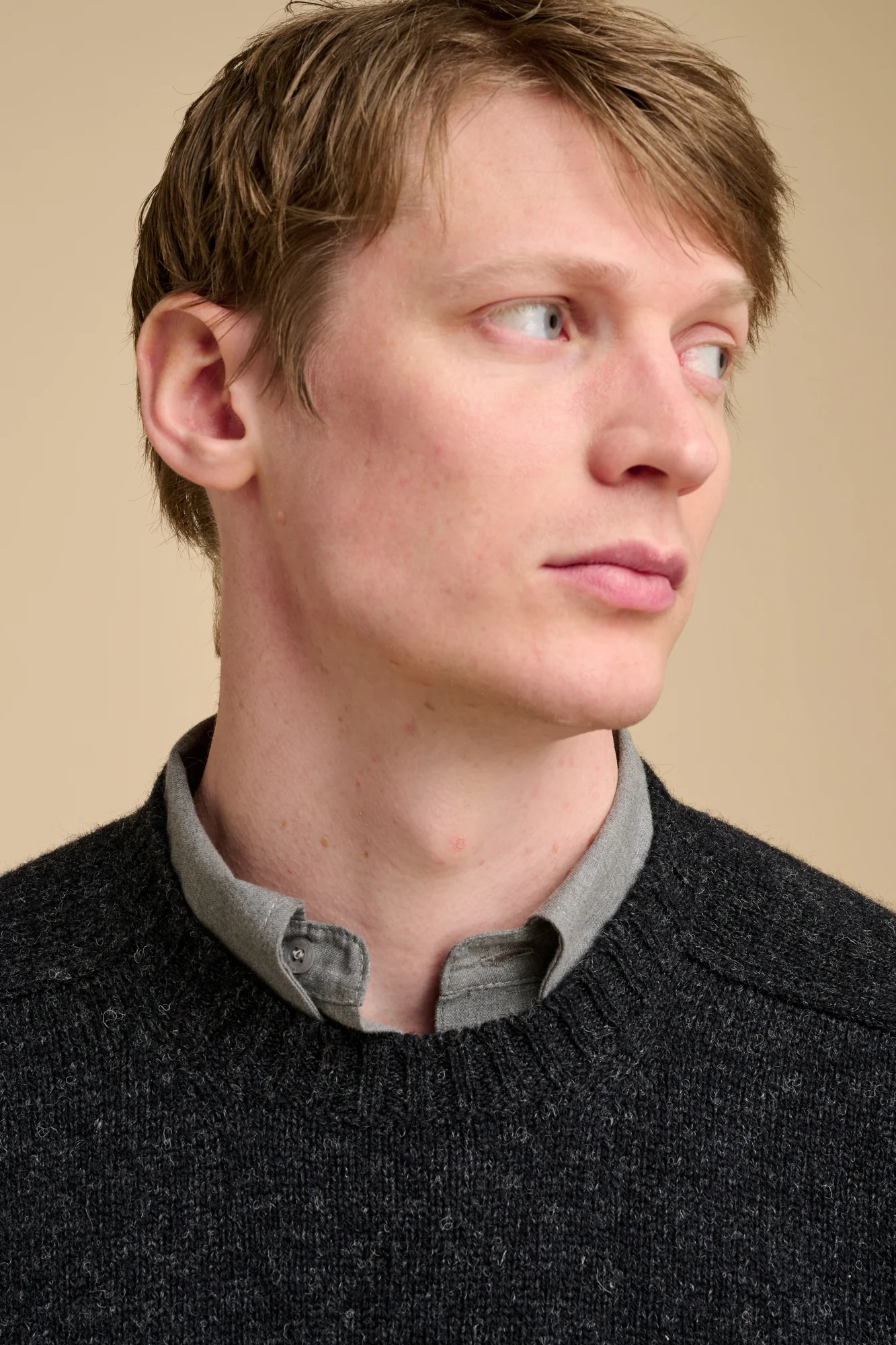 Men's Shetland Jumper - Charcoal - Image 6