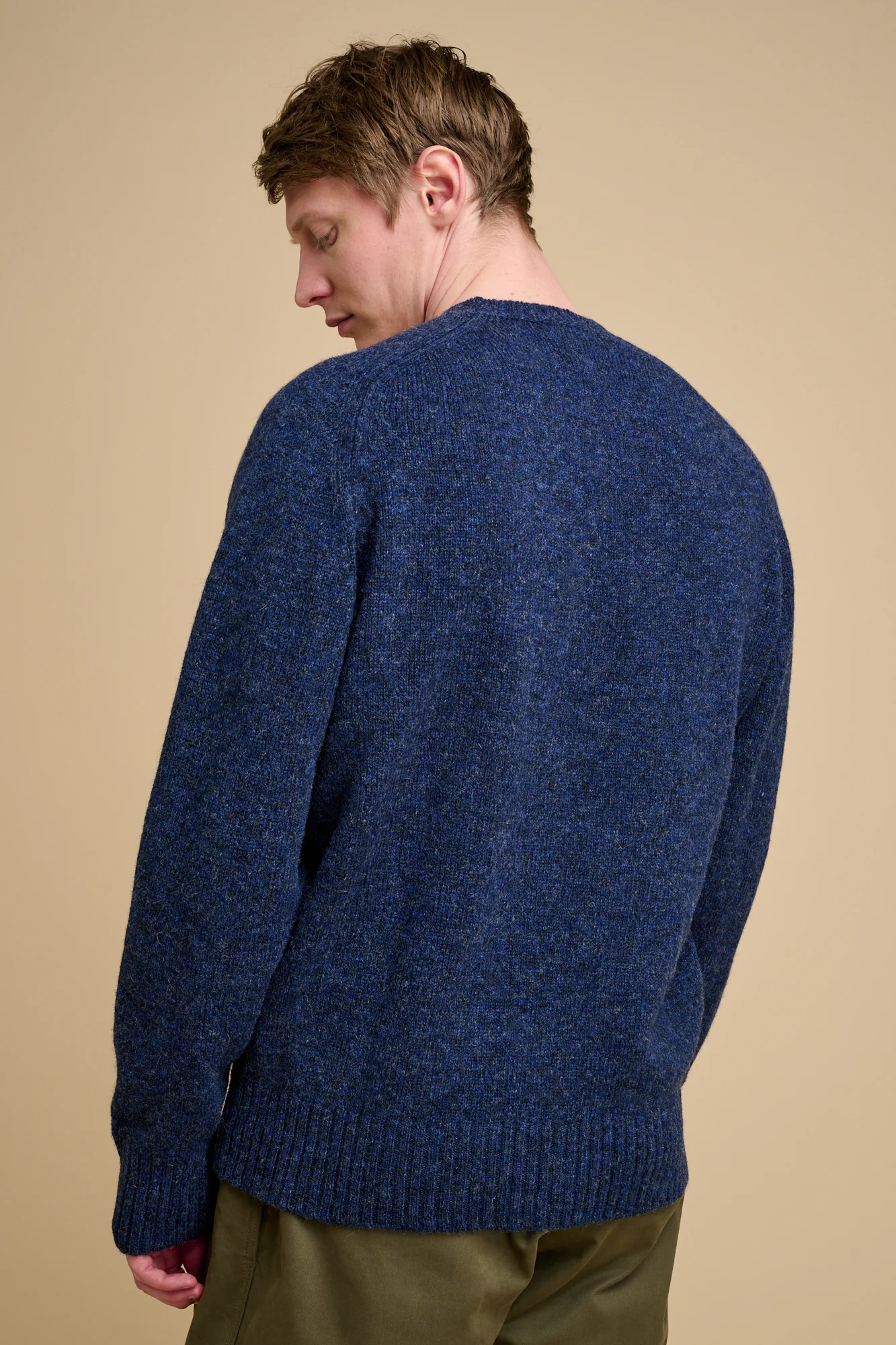 Men's Shetland Jumper - Denim Dark - Image 5