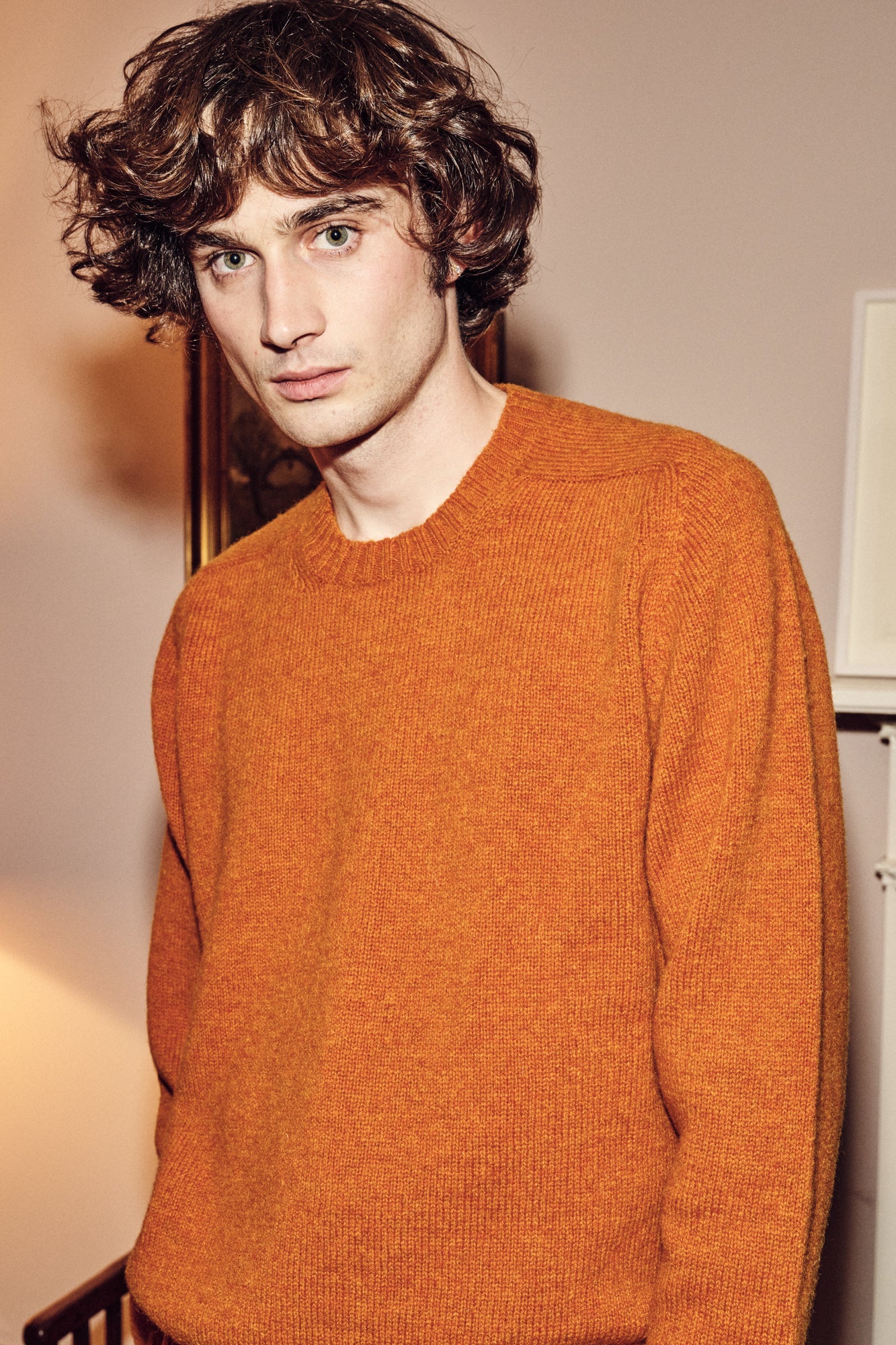 Men's Shetland Jumper - Rust