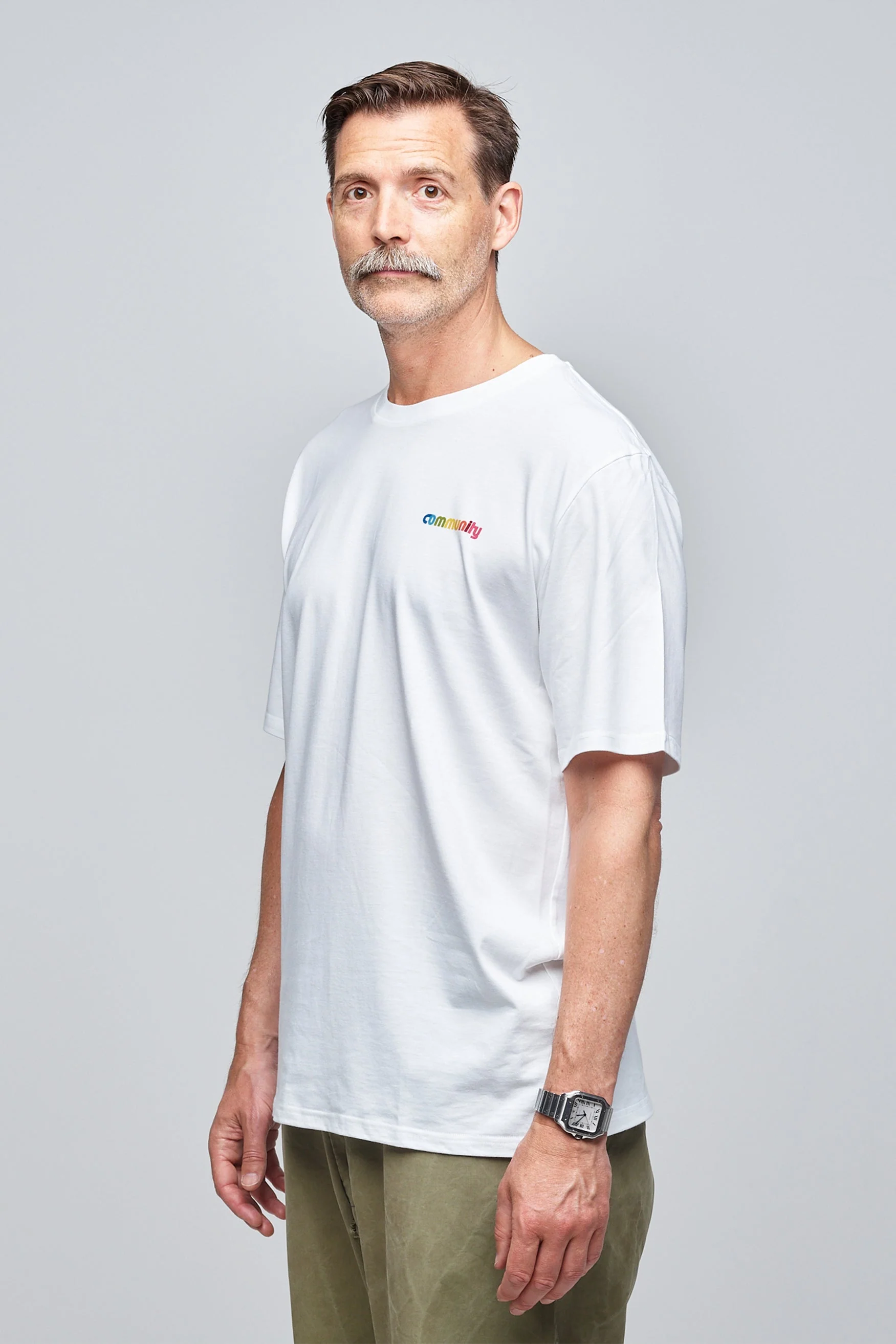 Men's Short Sleeve Logo T Shirt - White/Multi - Image 4