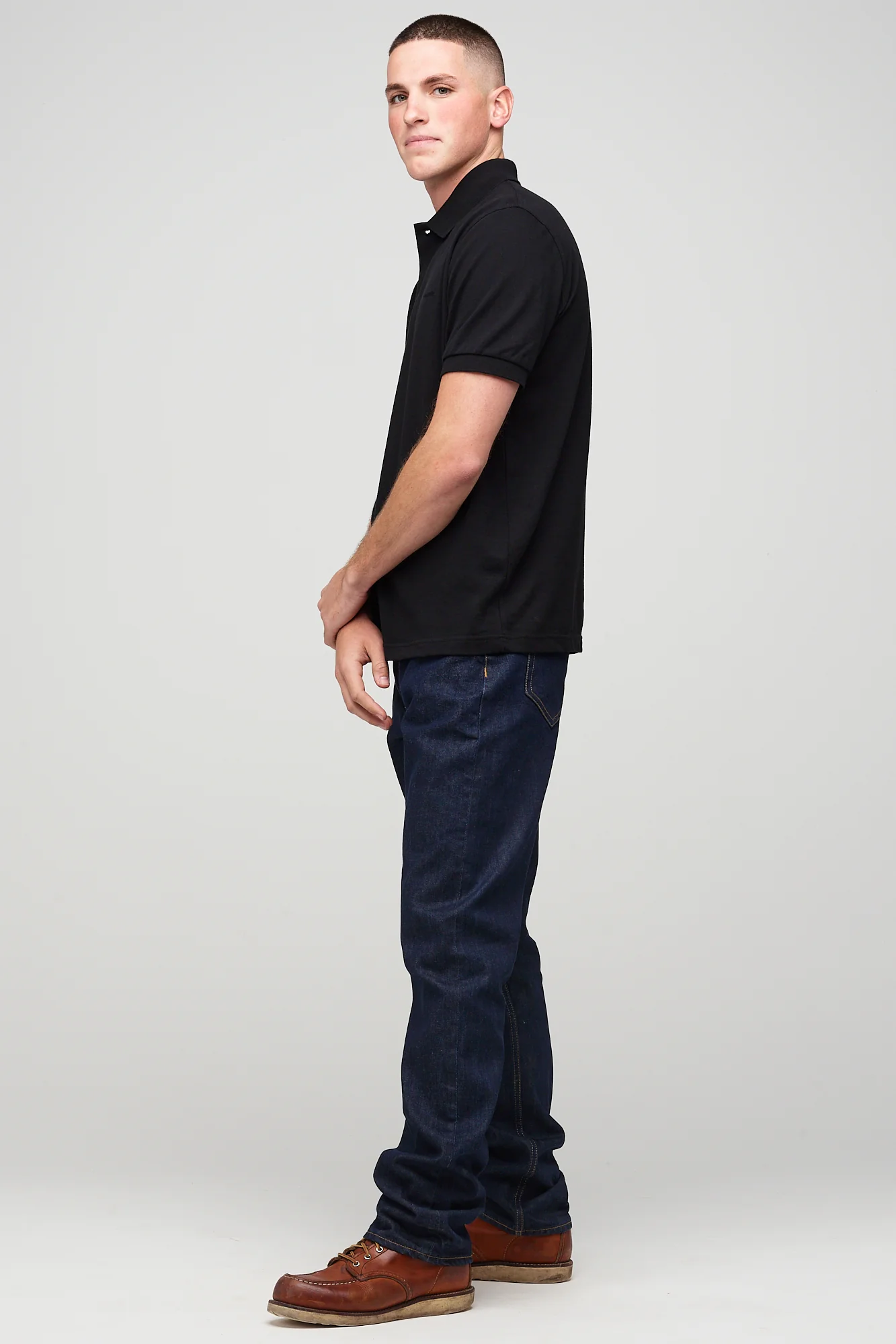 Men's Short Sleeve Polo Shirt - Black - Image 4