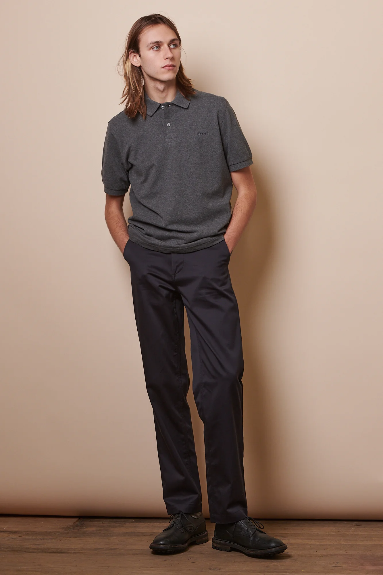 Men's Short Sleeve Polo Shirt - Grey Marl - Image 3