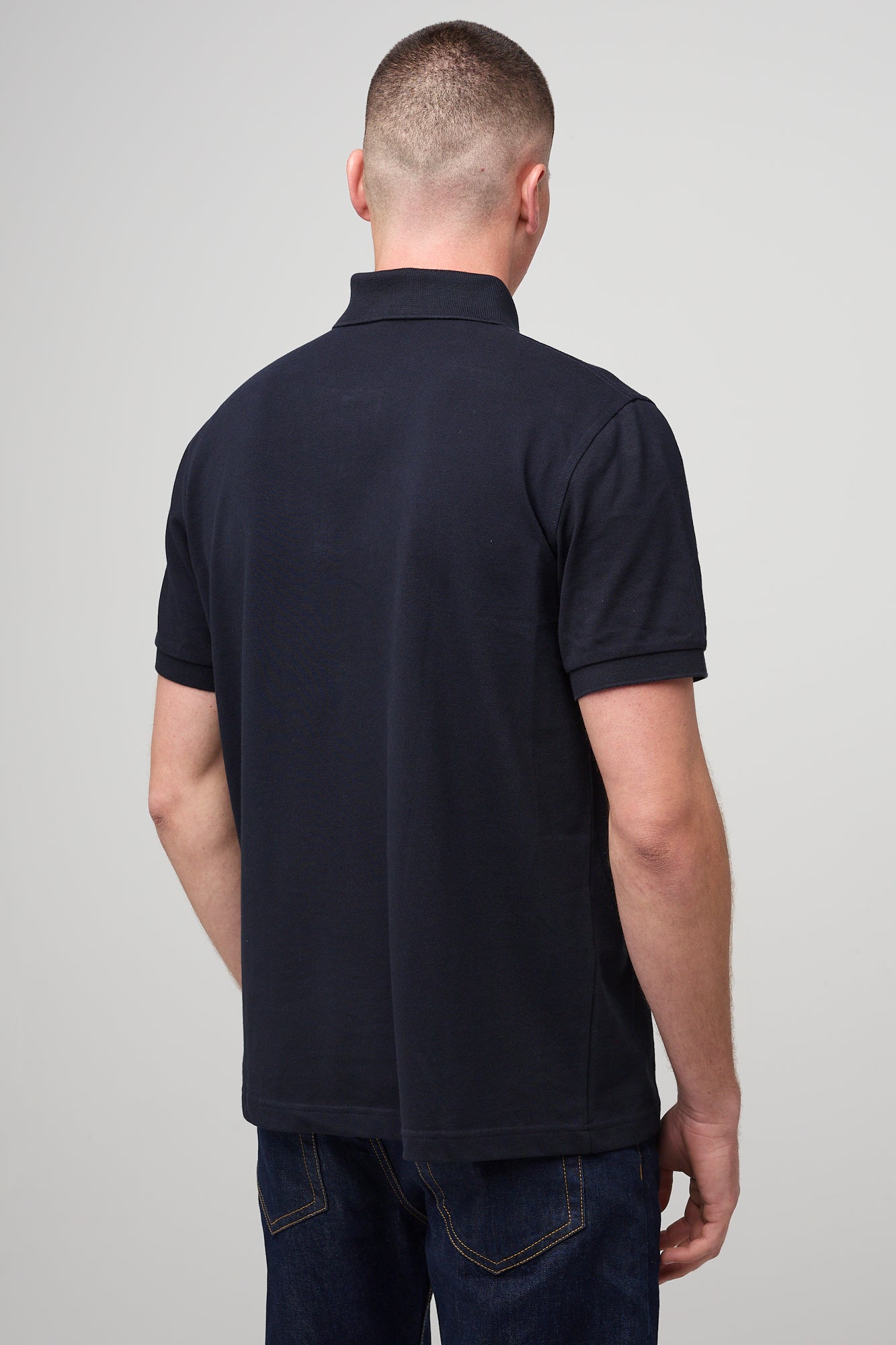Men's Short Sleeve Polo Shirt - Navy - Image 3