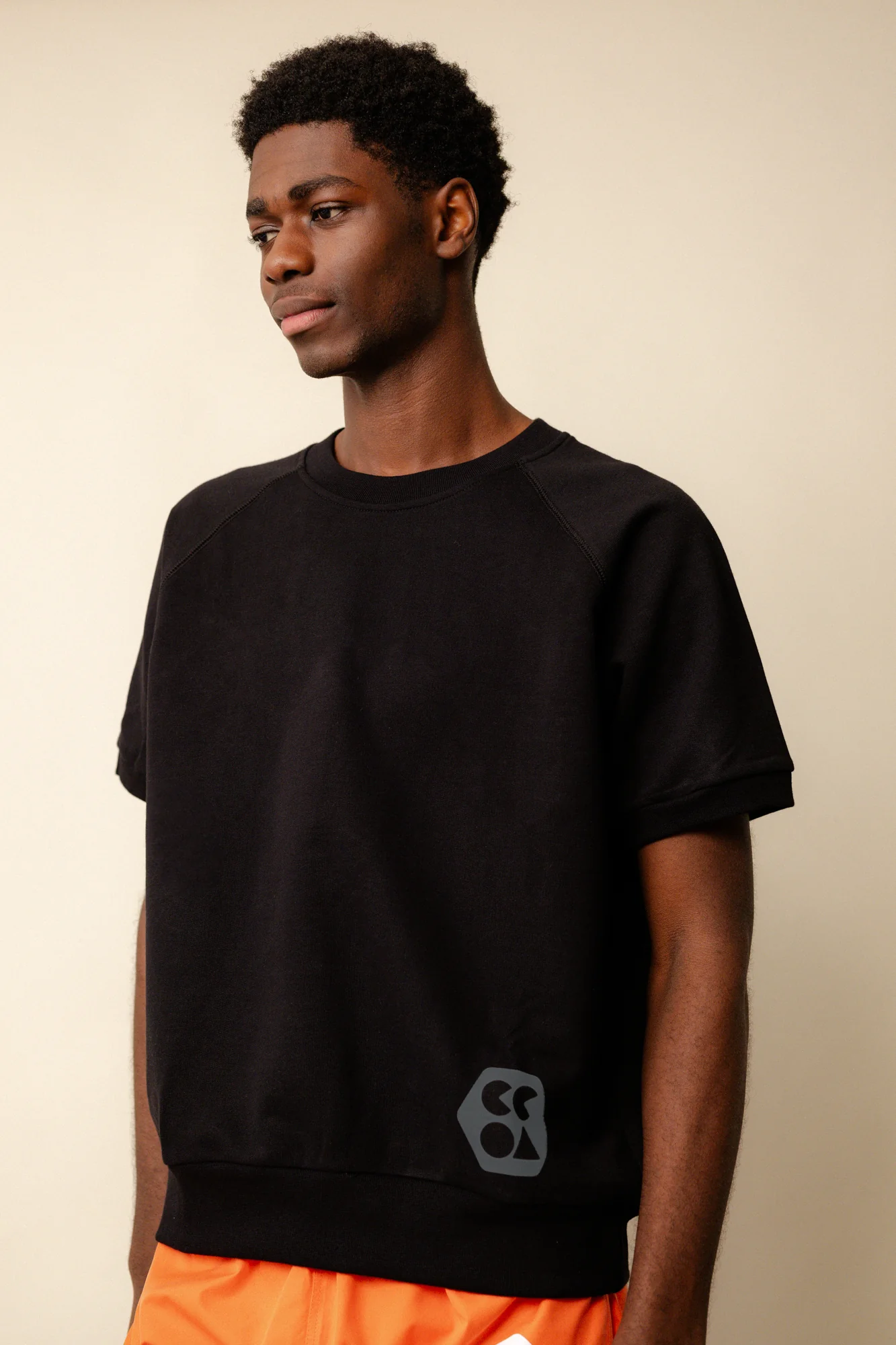 Men's Short Sleeve Raglan Training Top Plastic Free - Black - Image 3