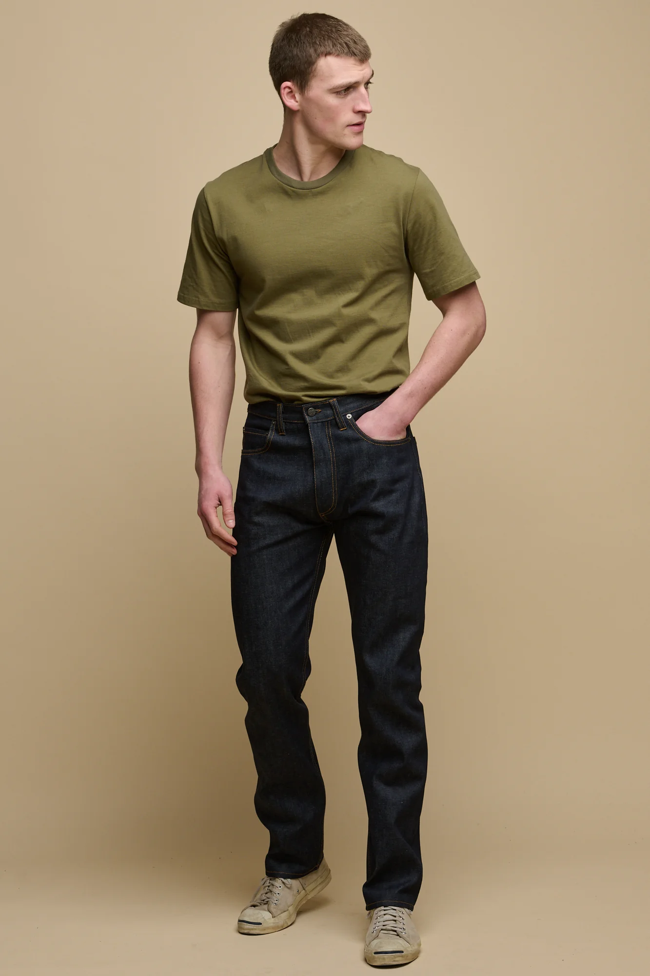 Barry Slim Selvedge Denim 5 Pocket Jean Raw Denim - Image 5