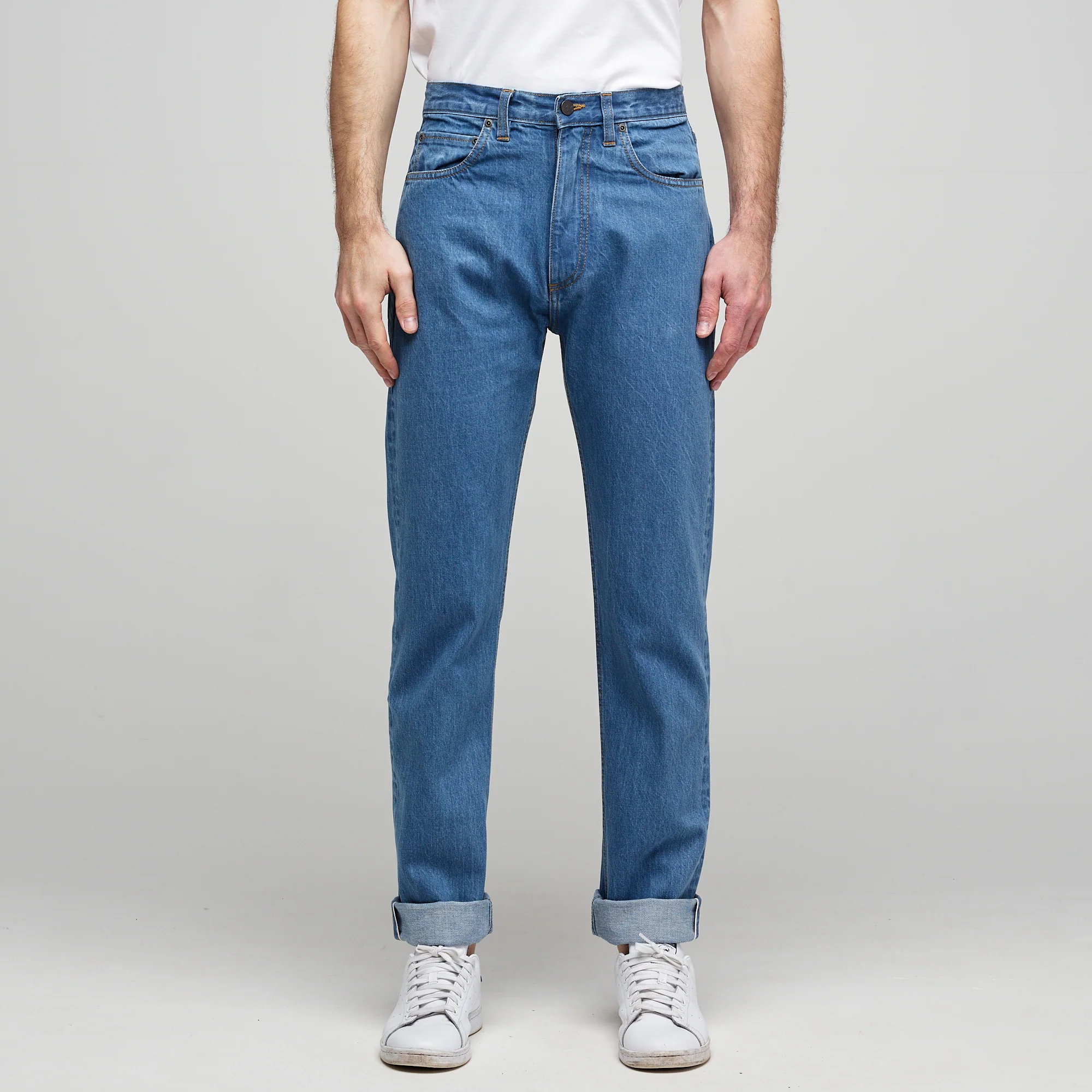 Barry Slim Selvedge Denim Five Pocket Jean - Fade - Image 7