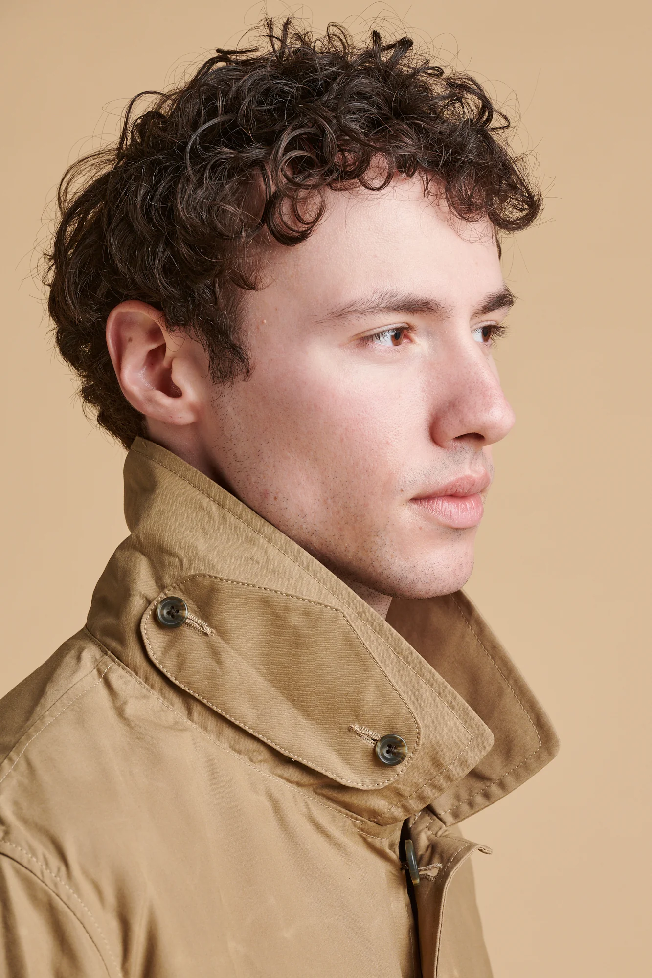 Men's Raincoat - Beige - Image 3