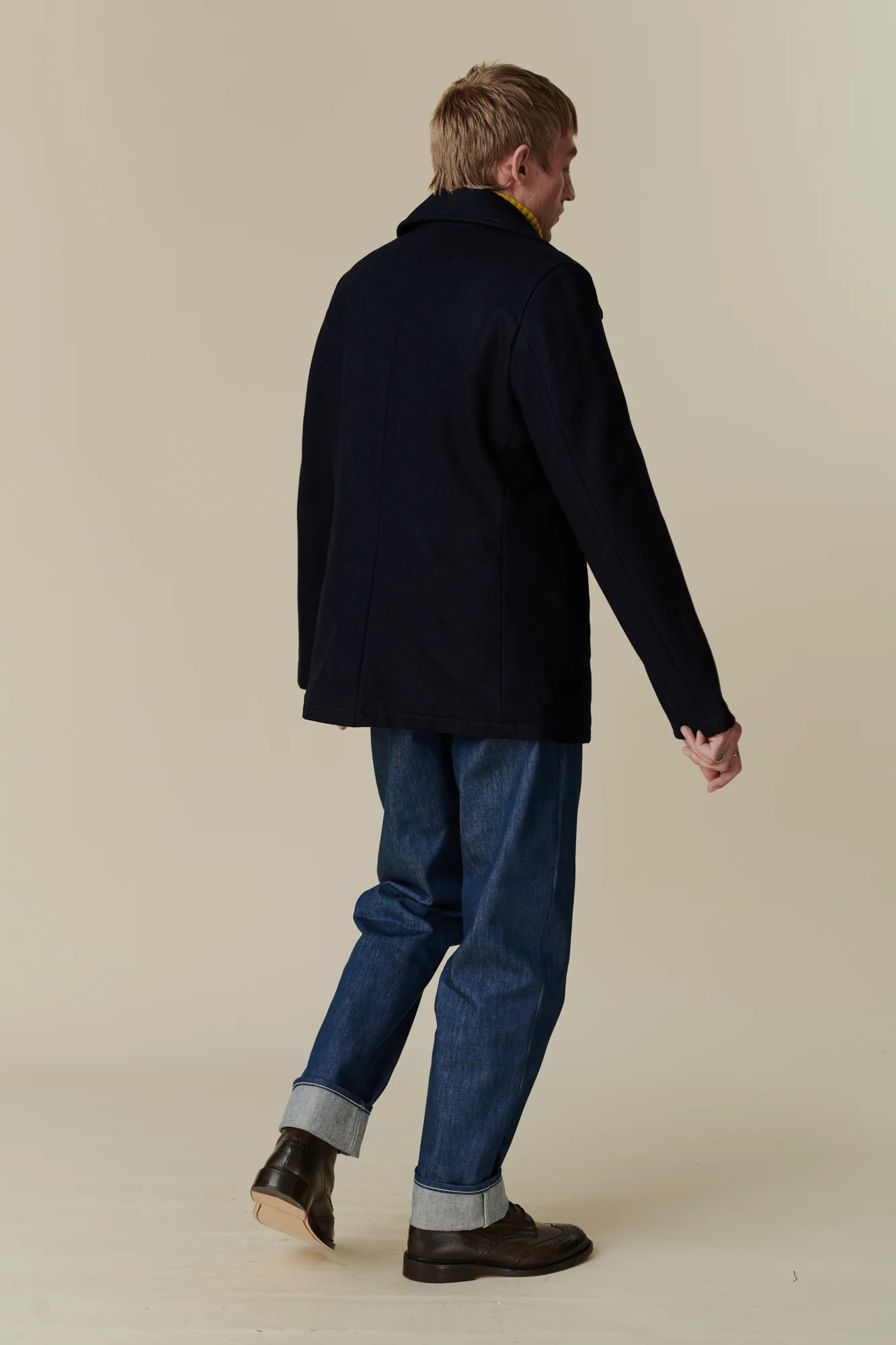 Men's Wool Peacoat - Navy - Image 4