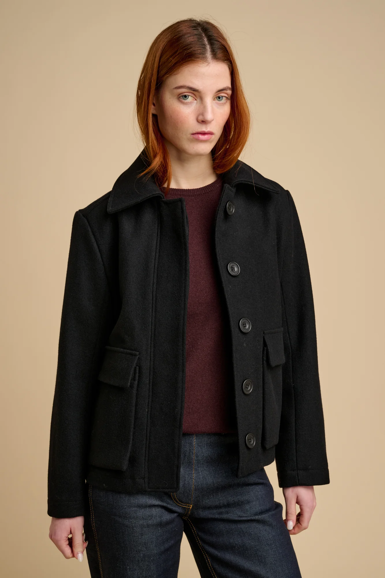 Nancy Short Wool Coat - Black - Image 4