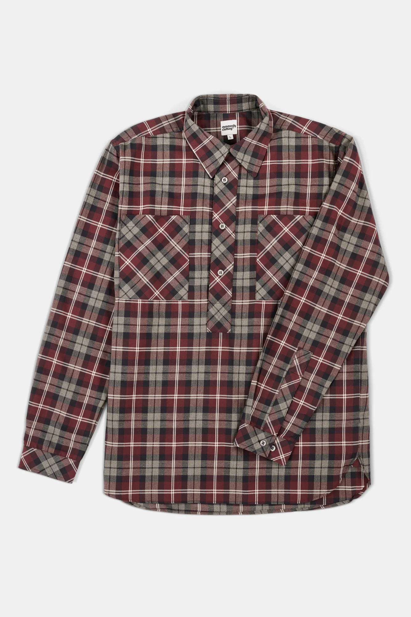 Oli Half Placket Cotton Shirt Red Multi Check