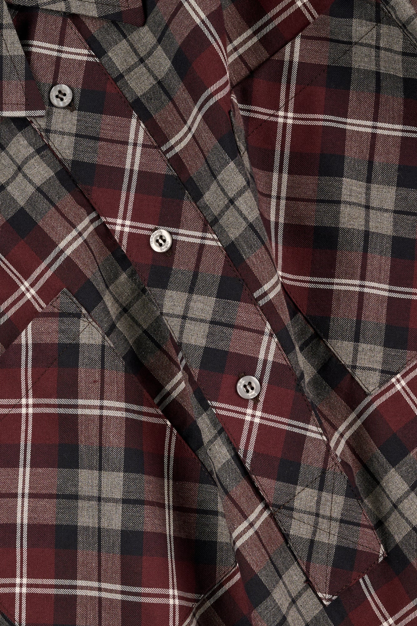 Oli Half Placket Cotton Shirt Red Multi Check - Image 2