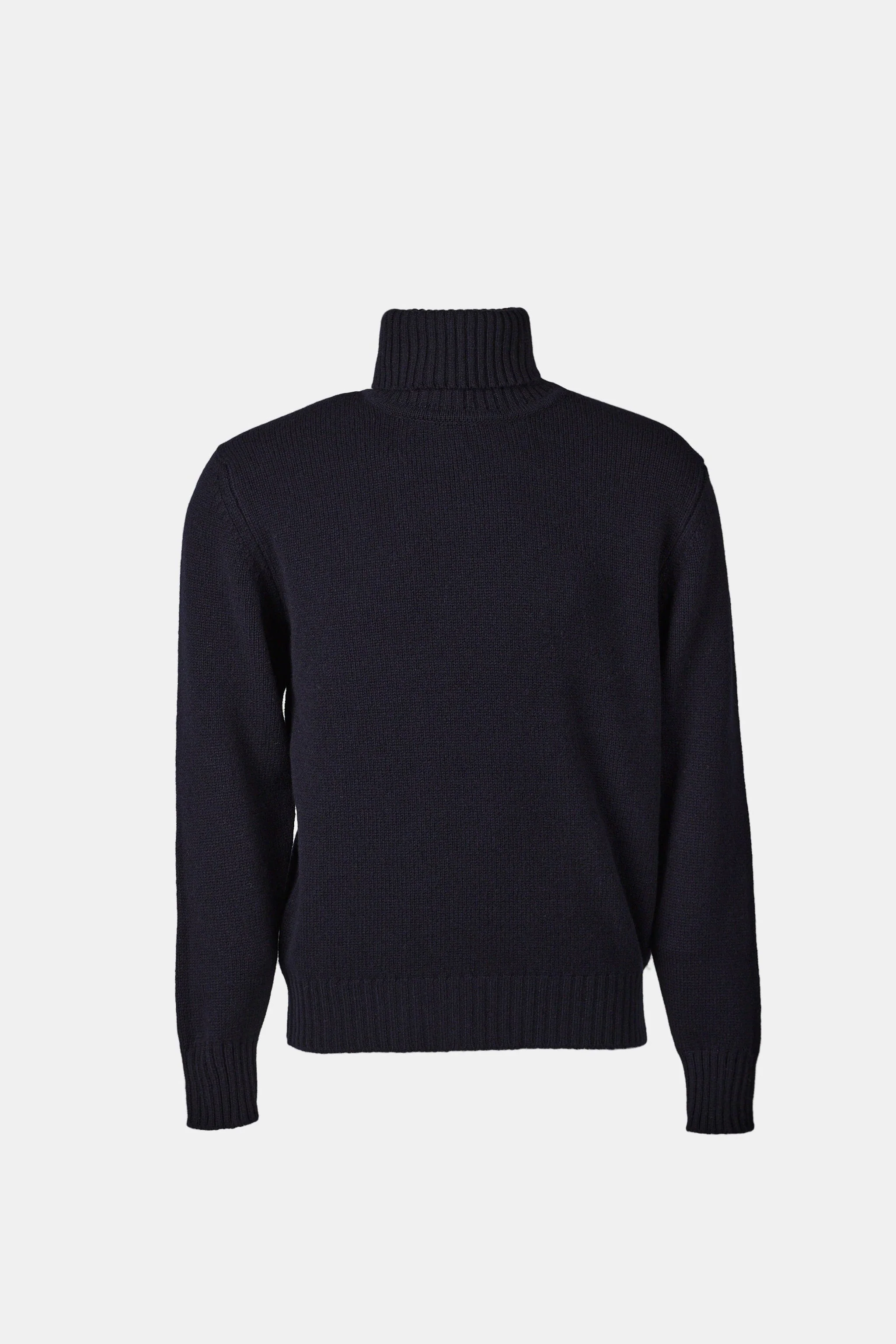 Men's Lambswool Roll Neck Jumper - Navy - Image 3