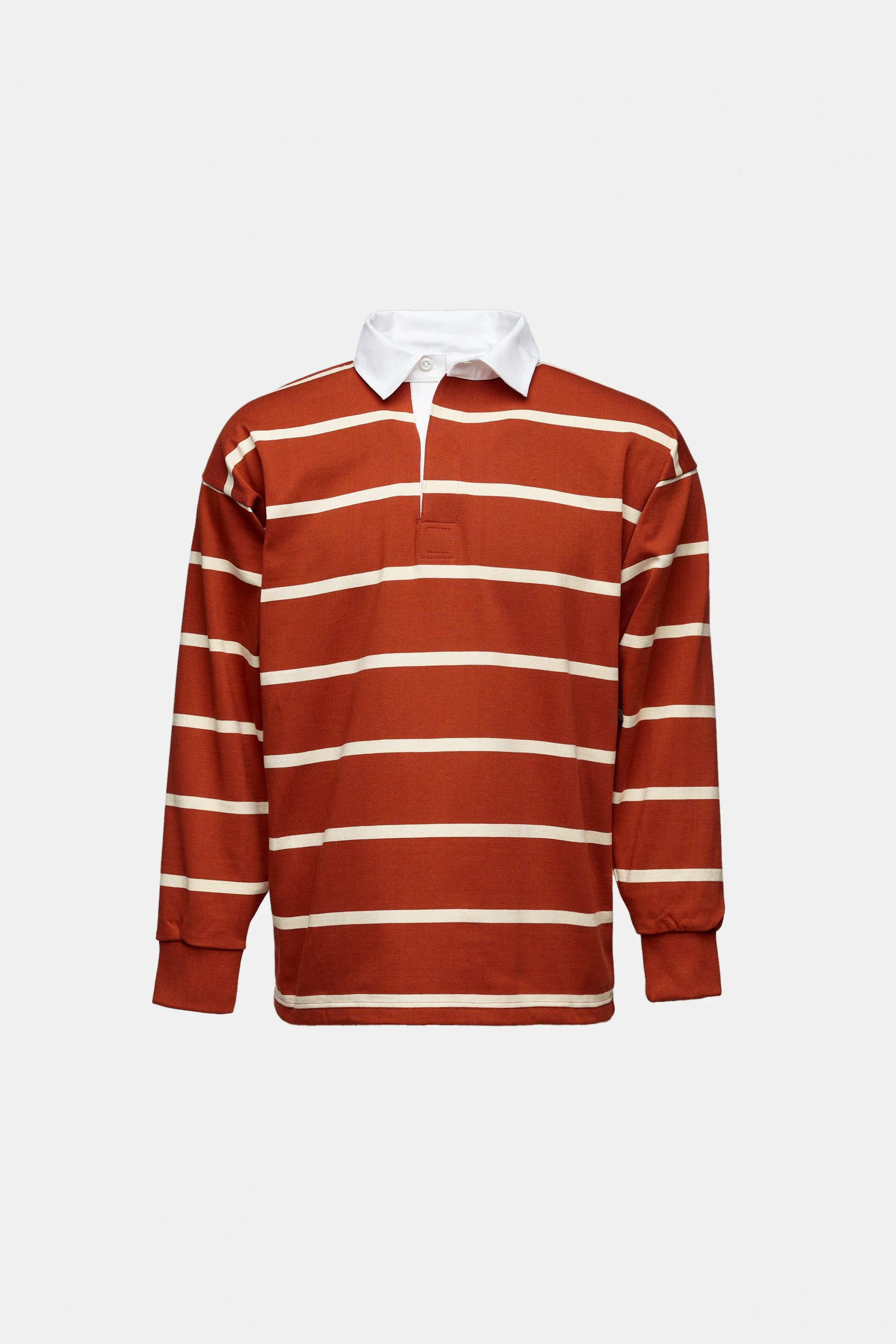 Striped Rugby Shirt - Cinnamon/Ecru - Image 9
