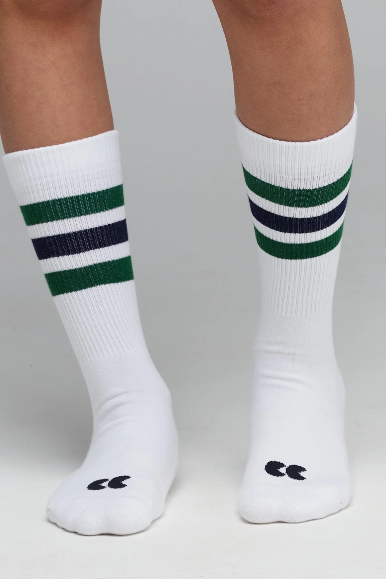 Sports Cotton Sock Calf 3 Pack - Blue Stripe - Image 4