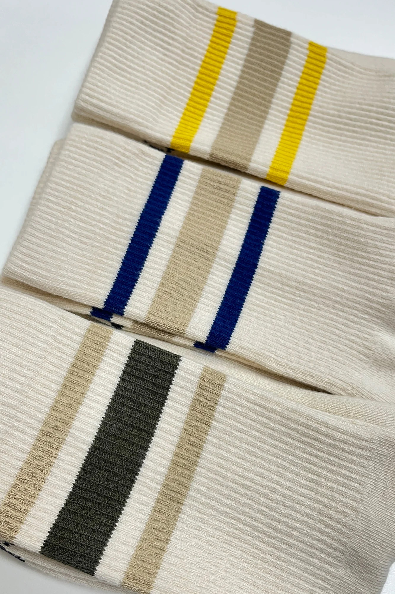 Sports Cotton Sock Calf 3 Pack - Ecru Multi Beige - Image 3