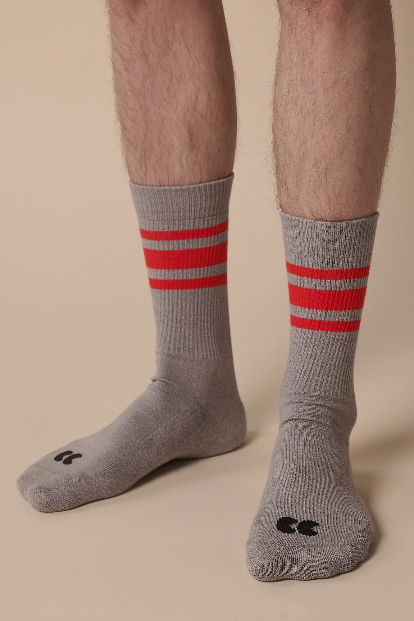 Sports Cotton Sock Calf 3 Pack - Grey/Mixed Stripe - Image 4
