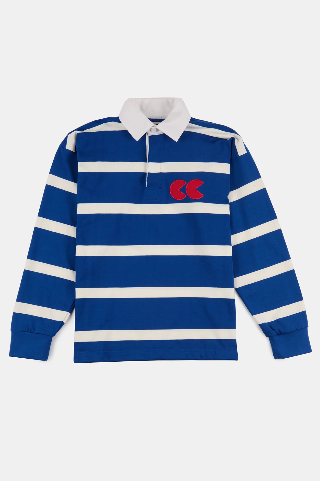 Striped Logo Rugby Shirt - Blue/White/Red - Image 5