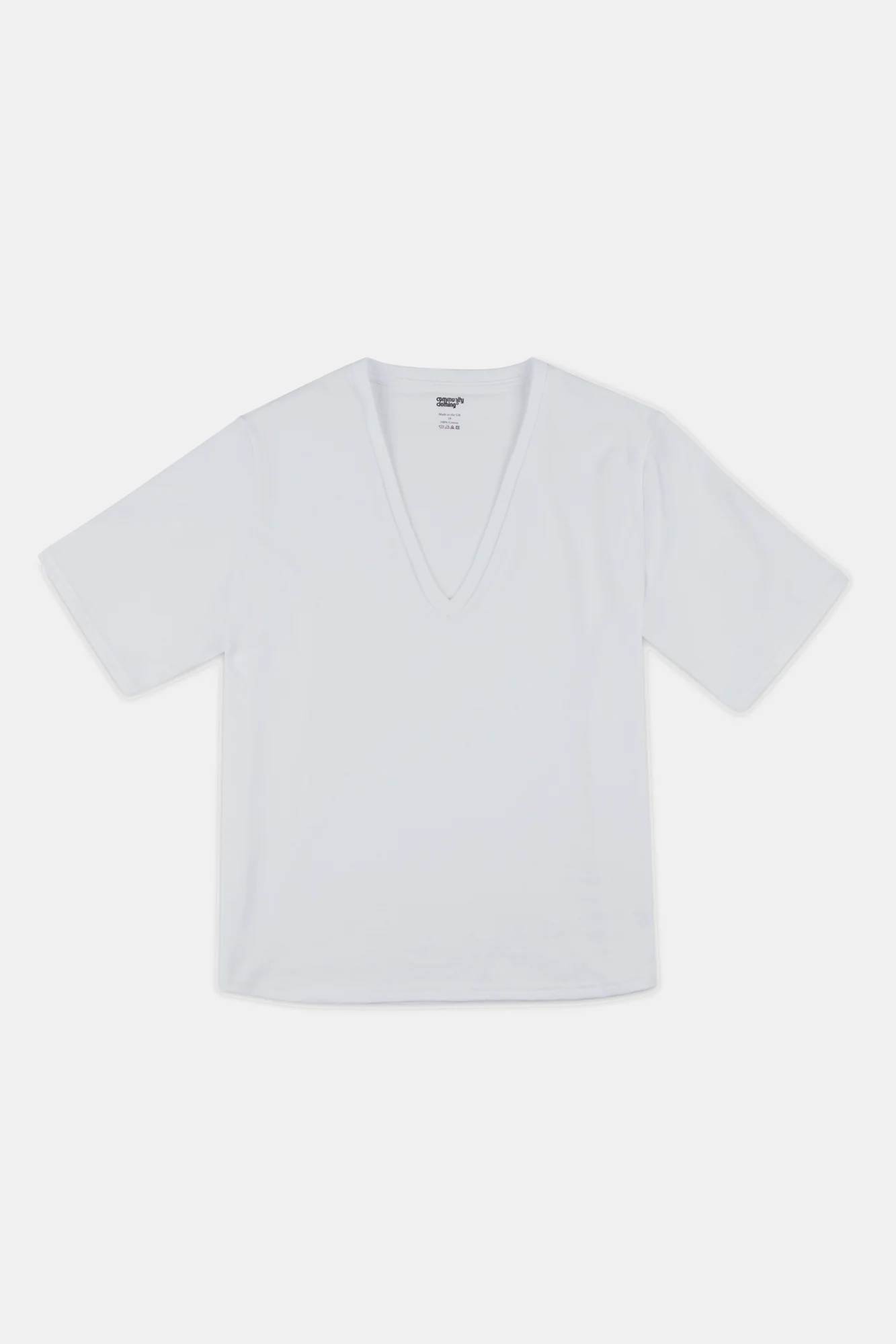 Women's Short Sleeve V-neck T Shirt - White - Image 5