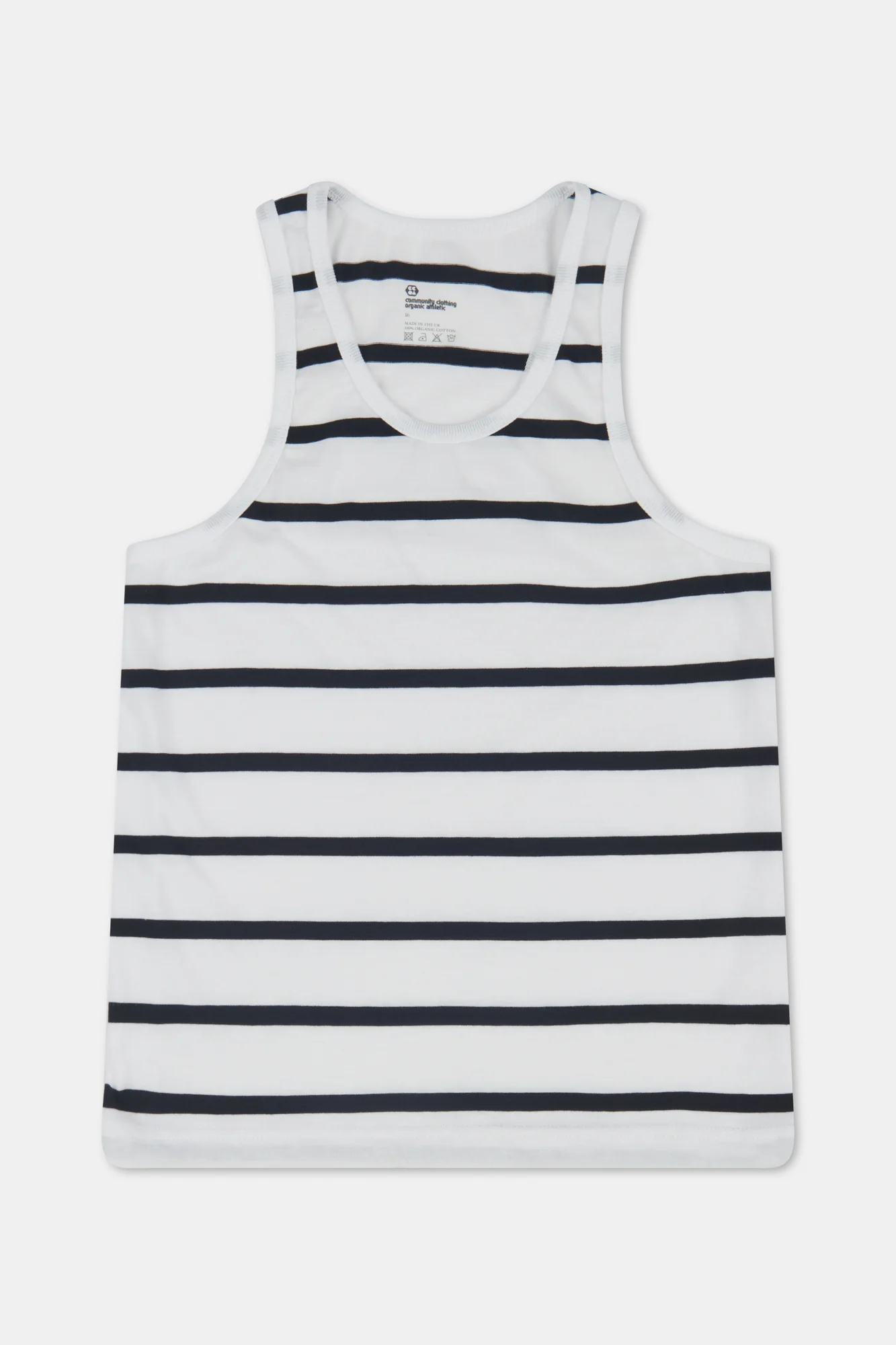 Women Racer Back Vest PF White Navy Stripe - Image 5