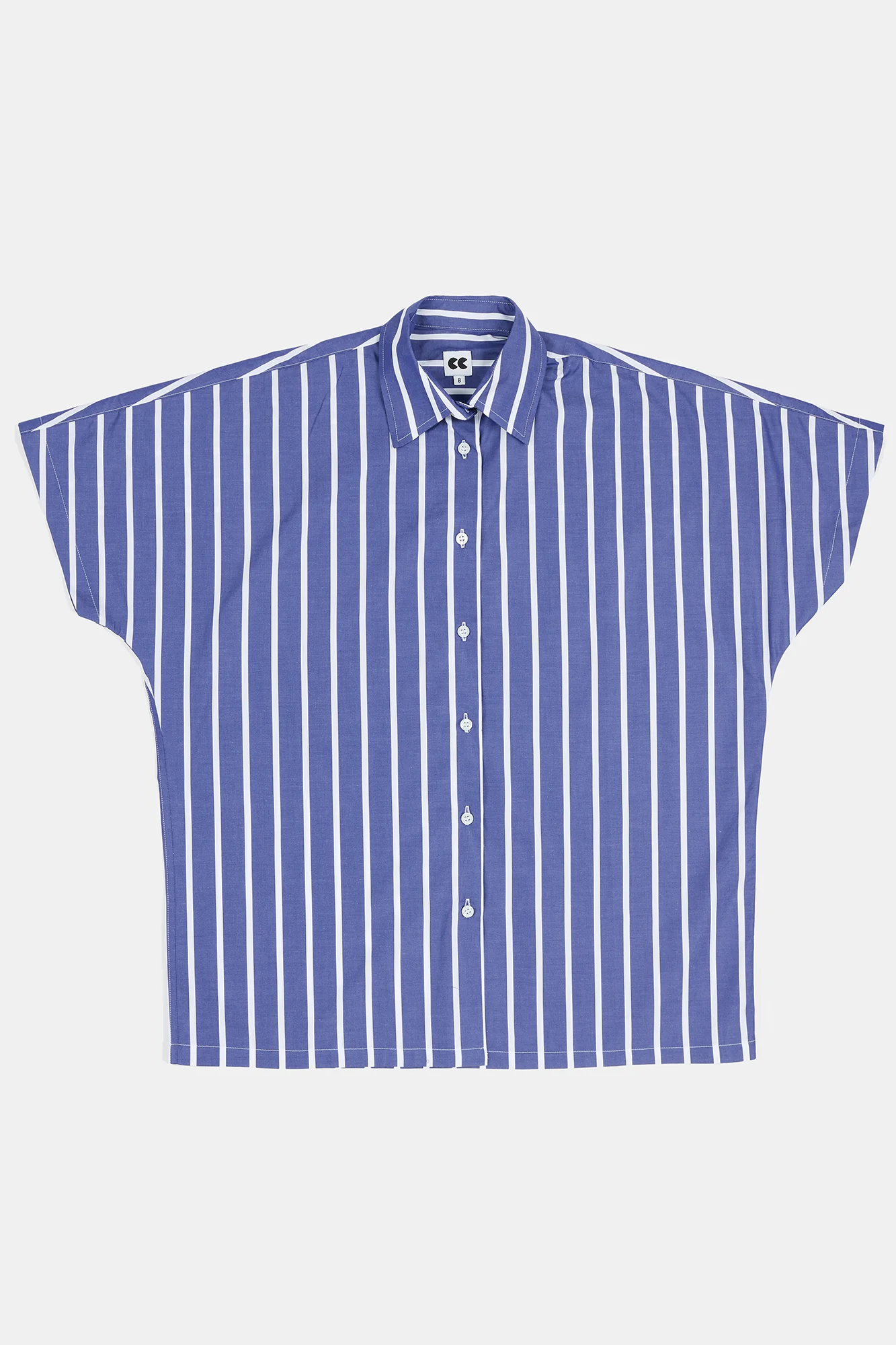 Women's Ava Short Sleeve Shirt - Blue/White - Image 11