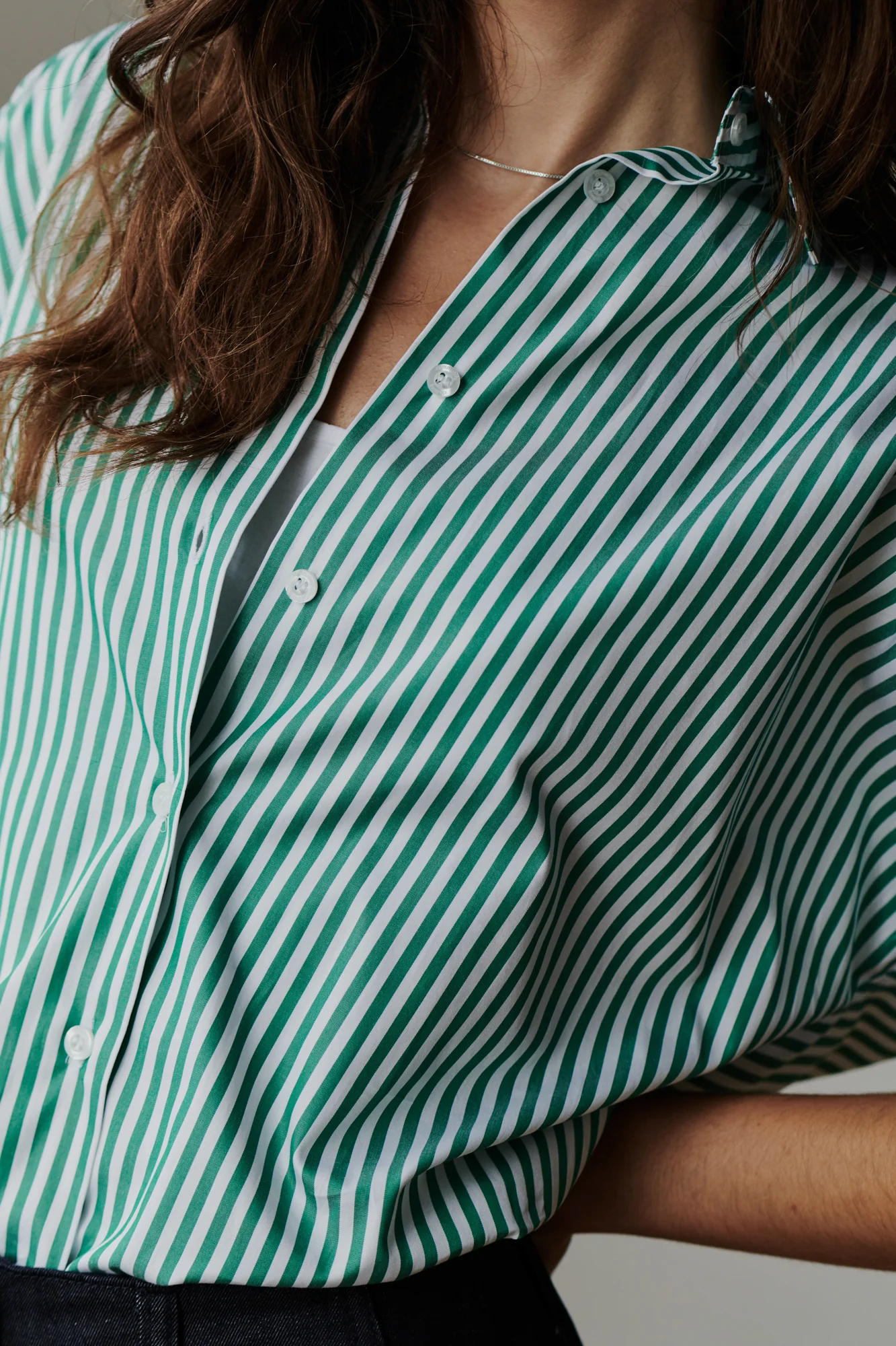 Women's Ava Short Sleeve Shirt - Green/White - Image 3