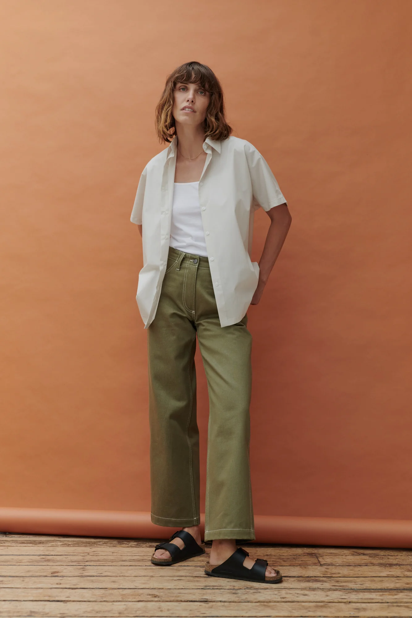 Women's Ava Short Sleeve Shirt - Stone - Image 2