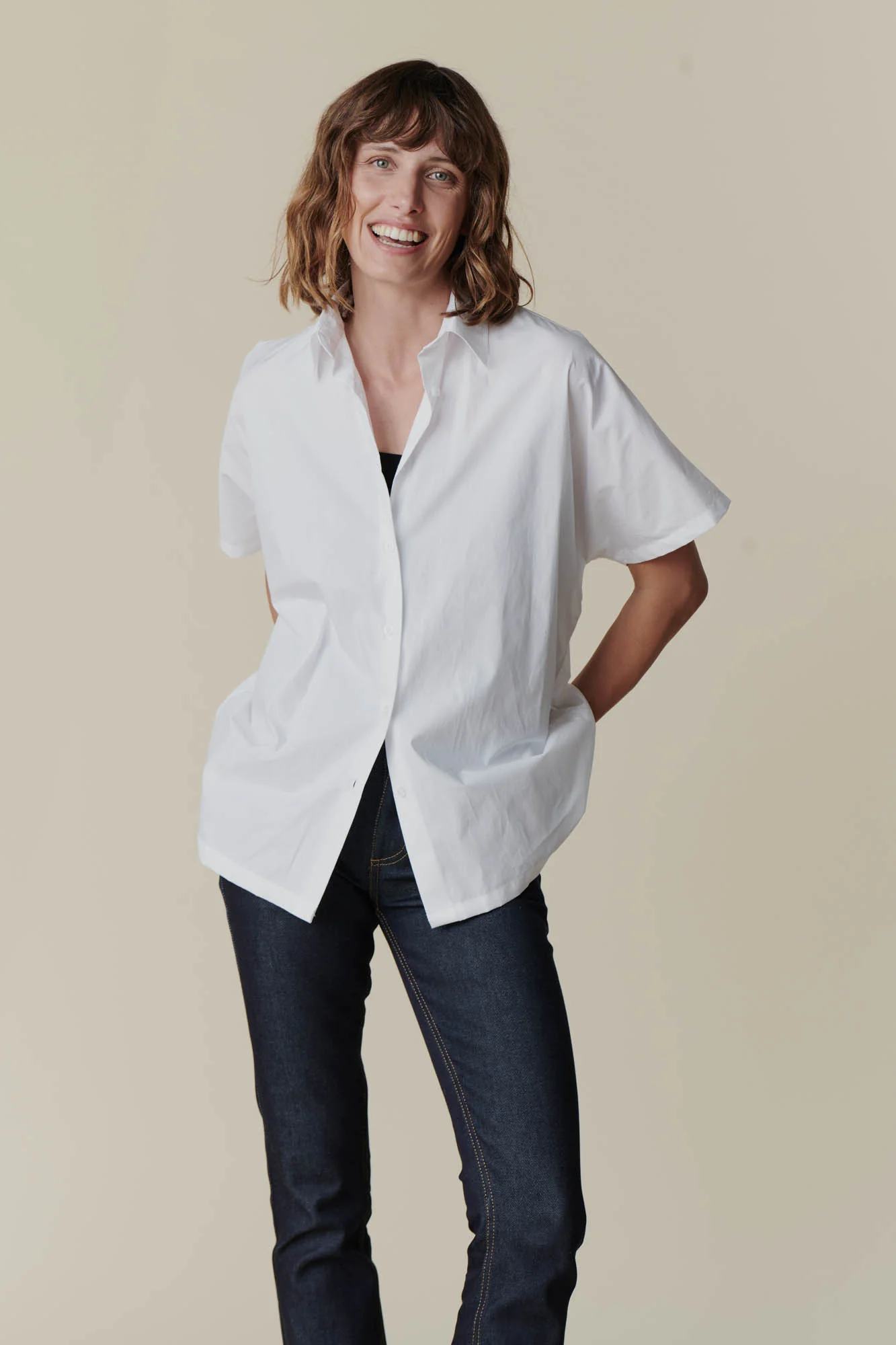Women's Ava Short Sleeve Shirt - White - Image 3