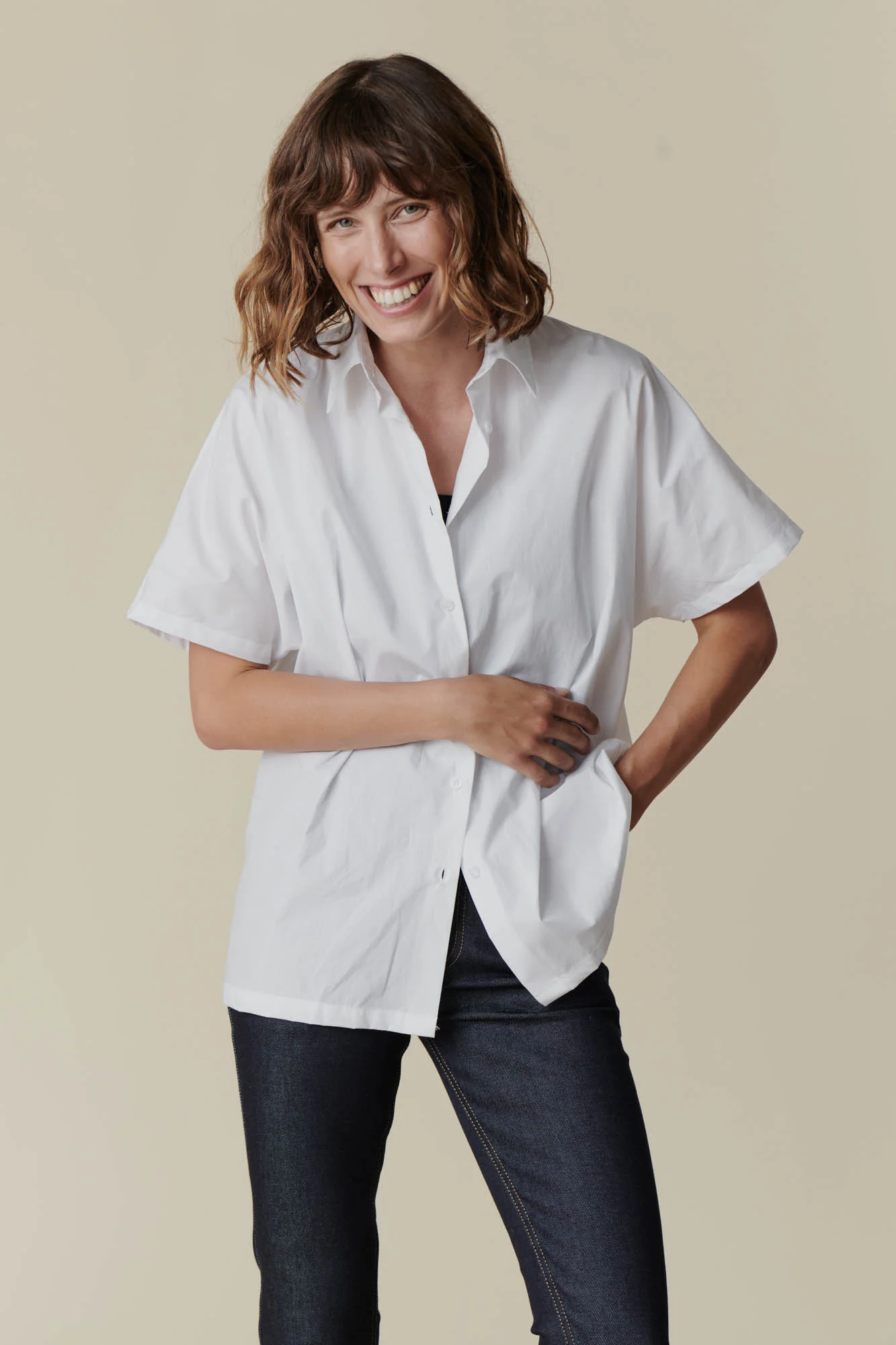 Women's Ava Short Sleeve Shirt - White - Image 6