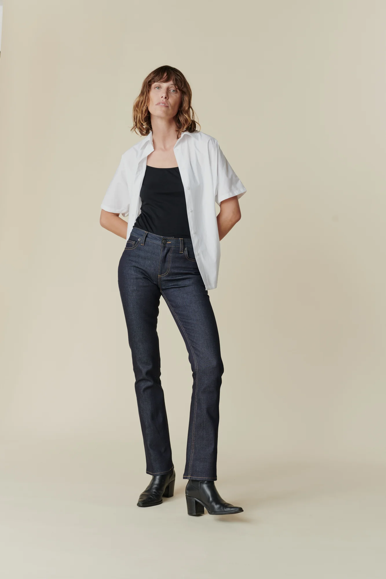 Women's Bootcut Leg Mid Rise Denim Jeans - Indigo - Image 3