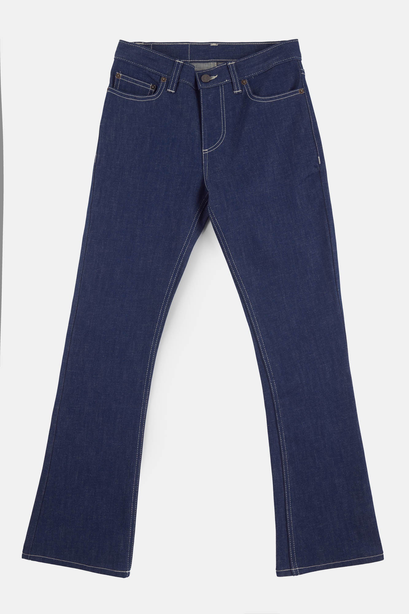 Women's Bootcut Leg Mid Rise Denim Jeans - Blue - Image 5